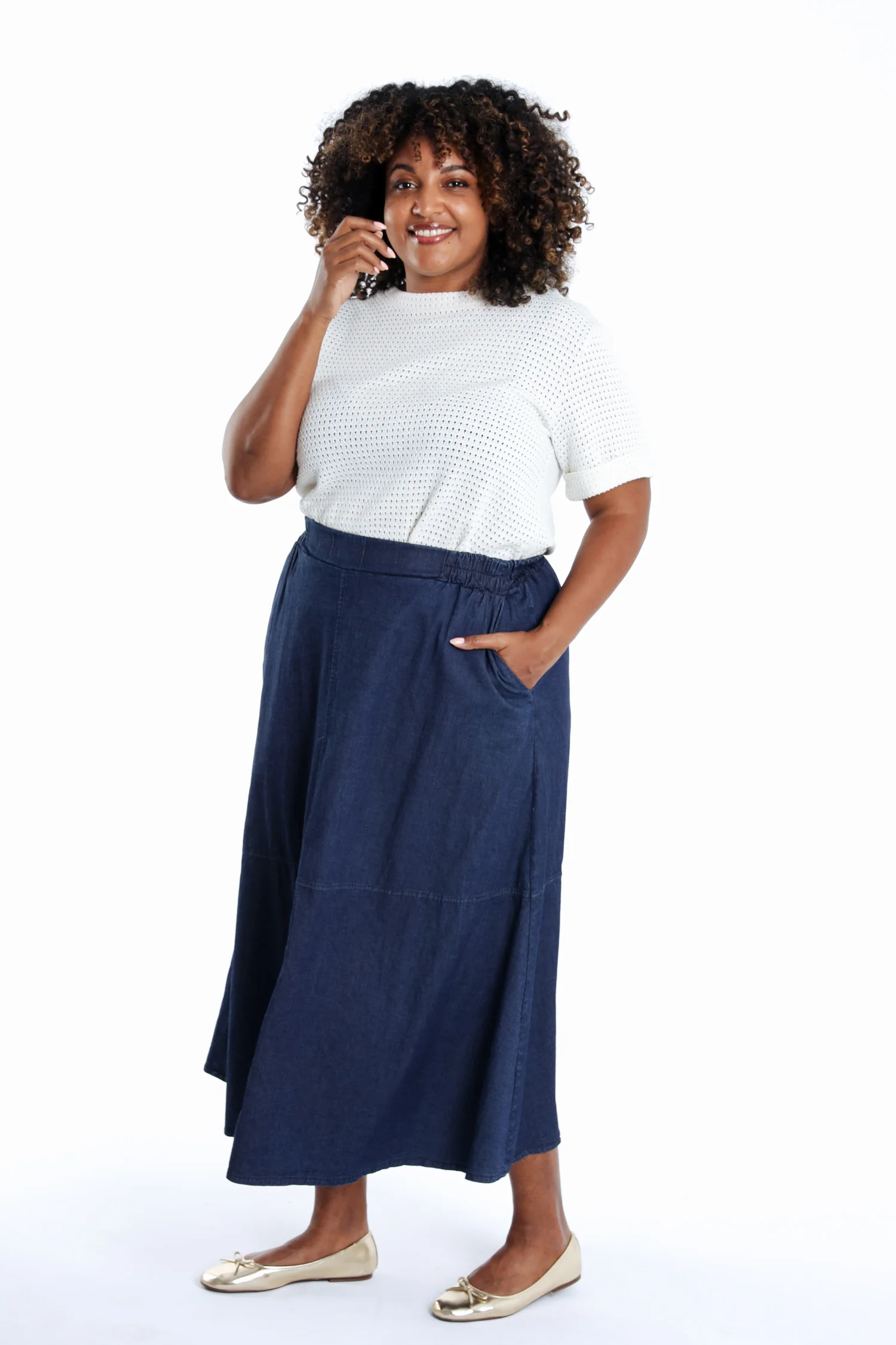Jupe longue en jeans souple - Image 7