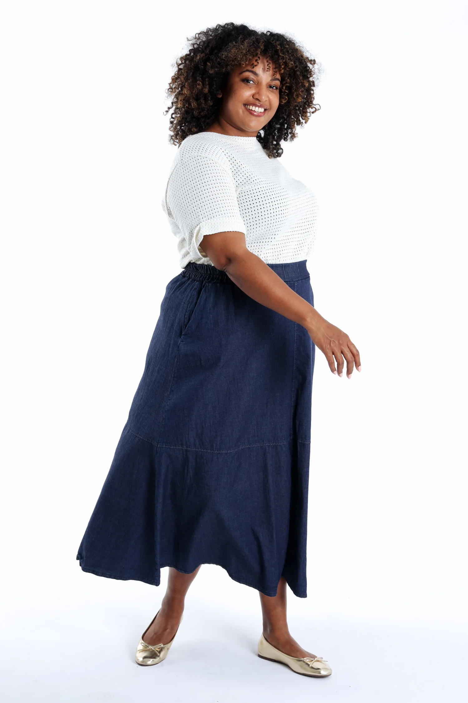 Jupe longue en jeans souple - Image 9