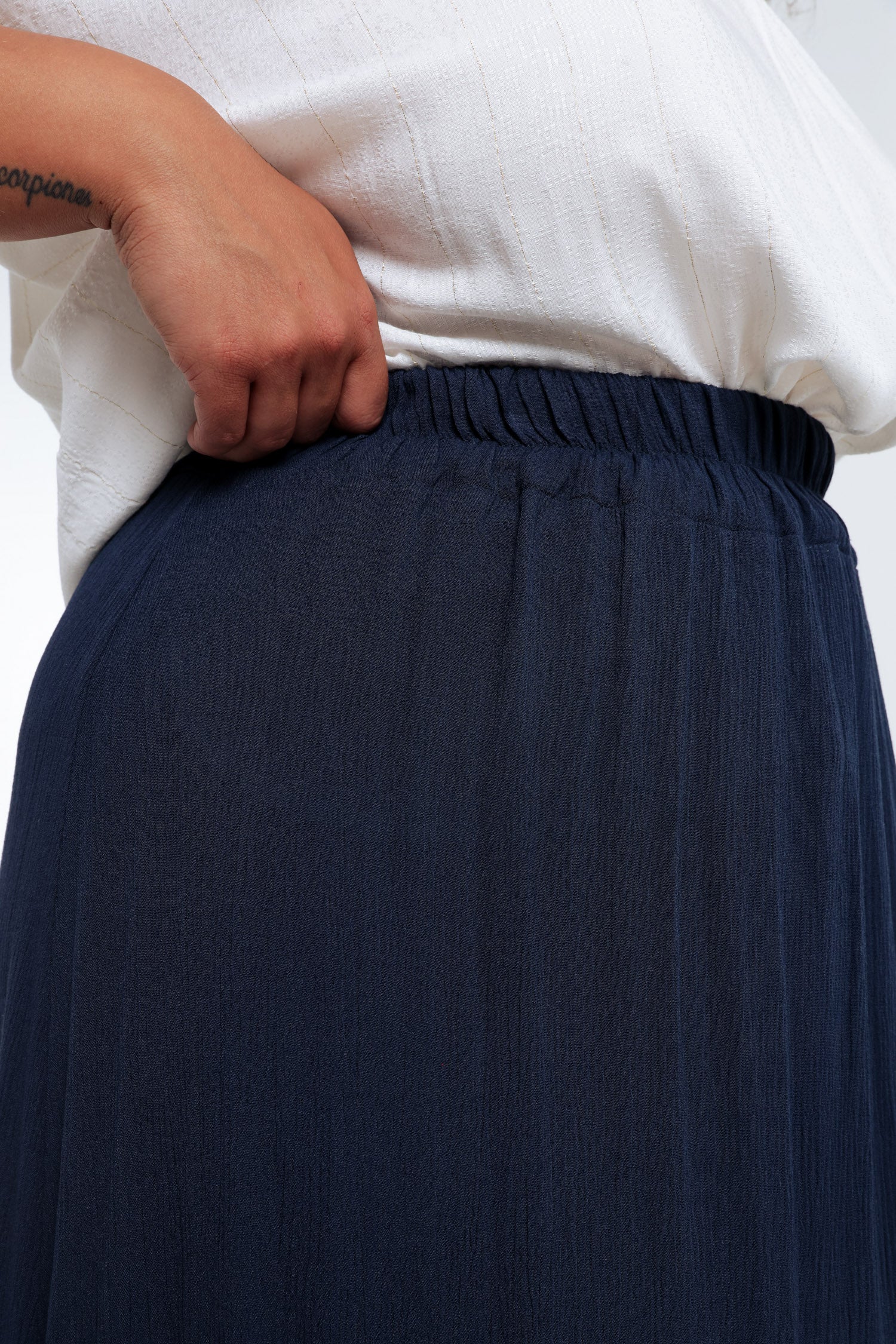 Jupe longue en viscose unie - Image 3