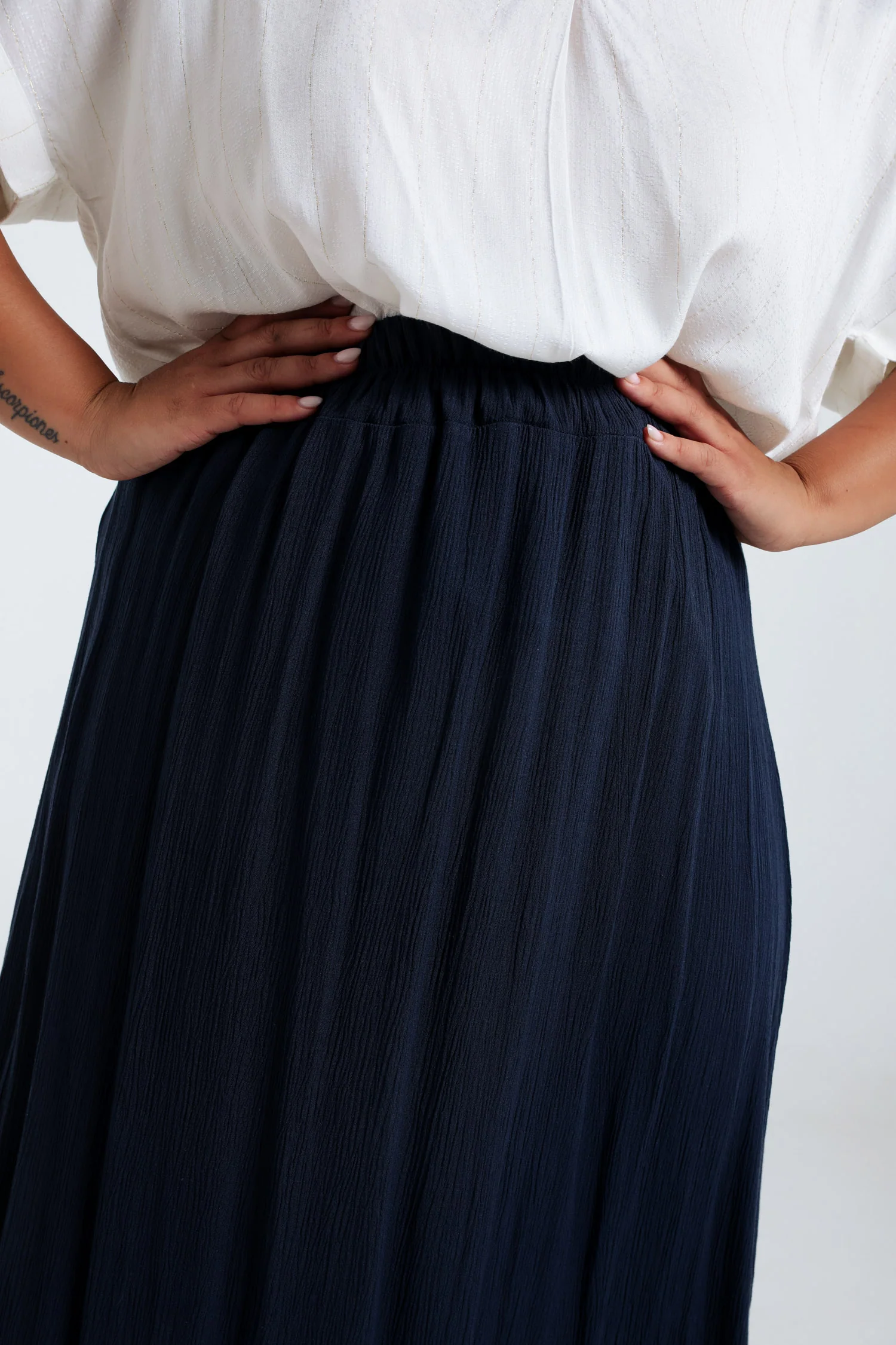 Jupe longue en viscose unie - Image 6