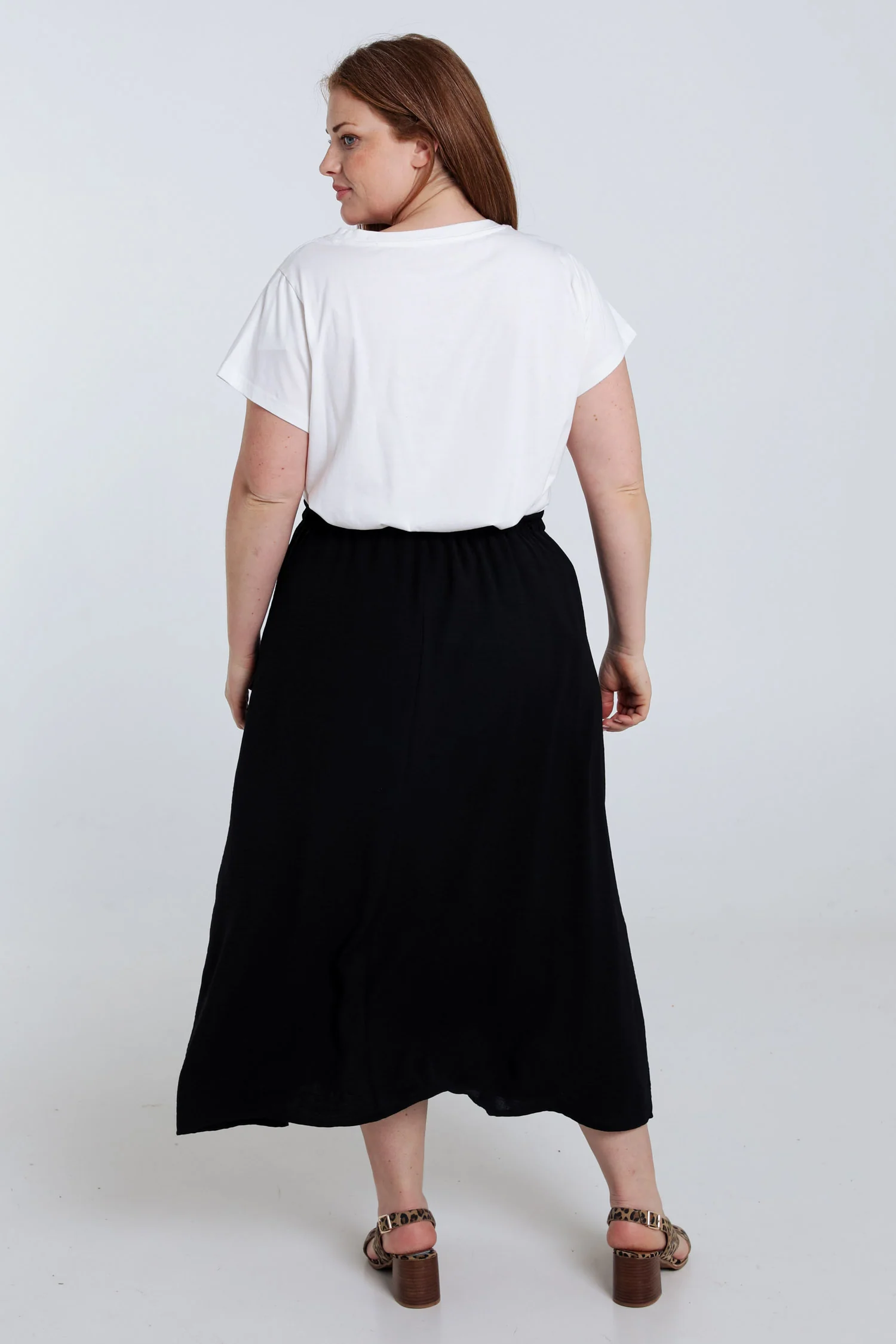 Jupe longue unie avec boutons - Image 2