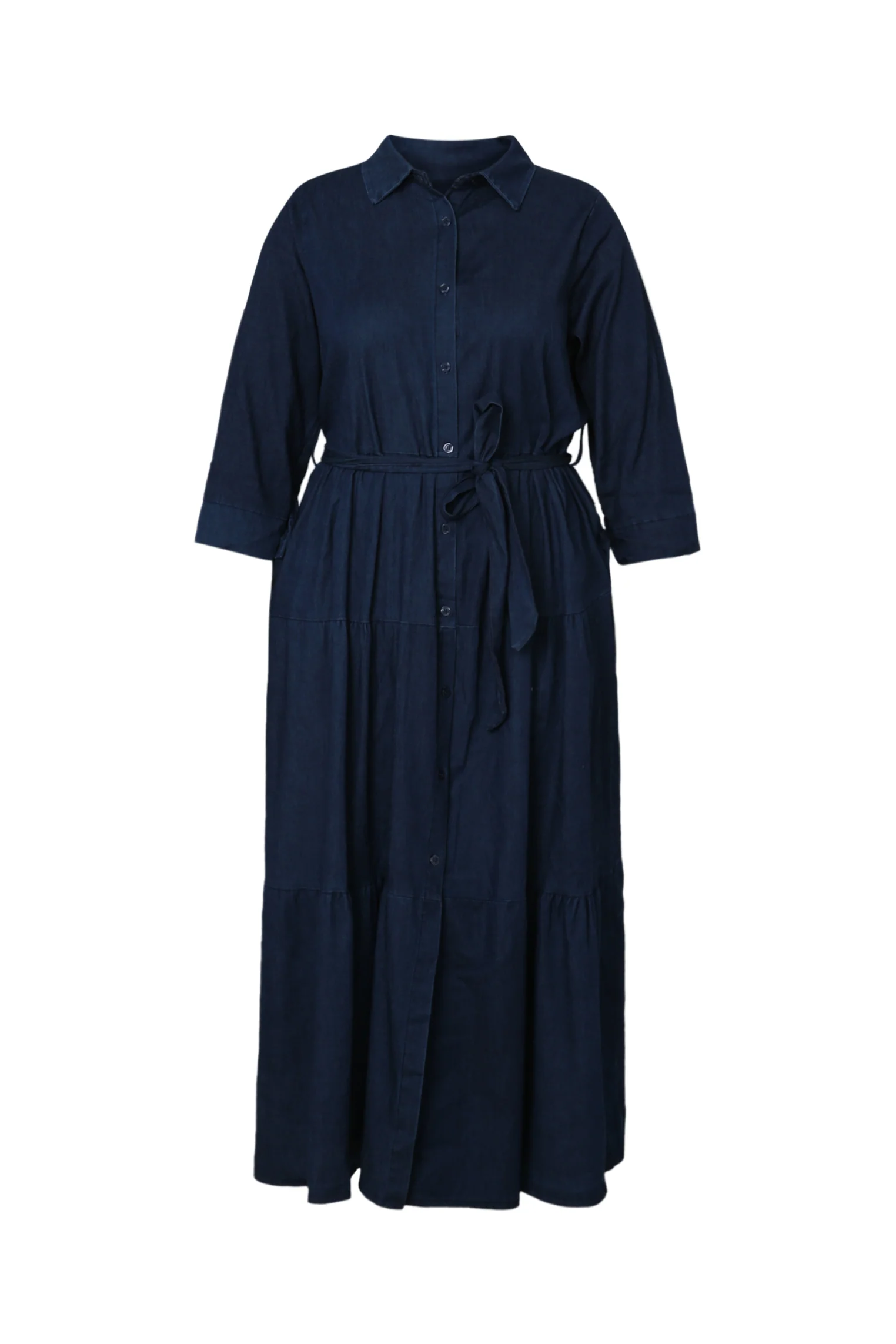 Longue robe Ă volant en jeans - Image 10