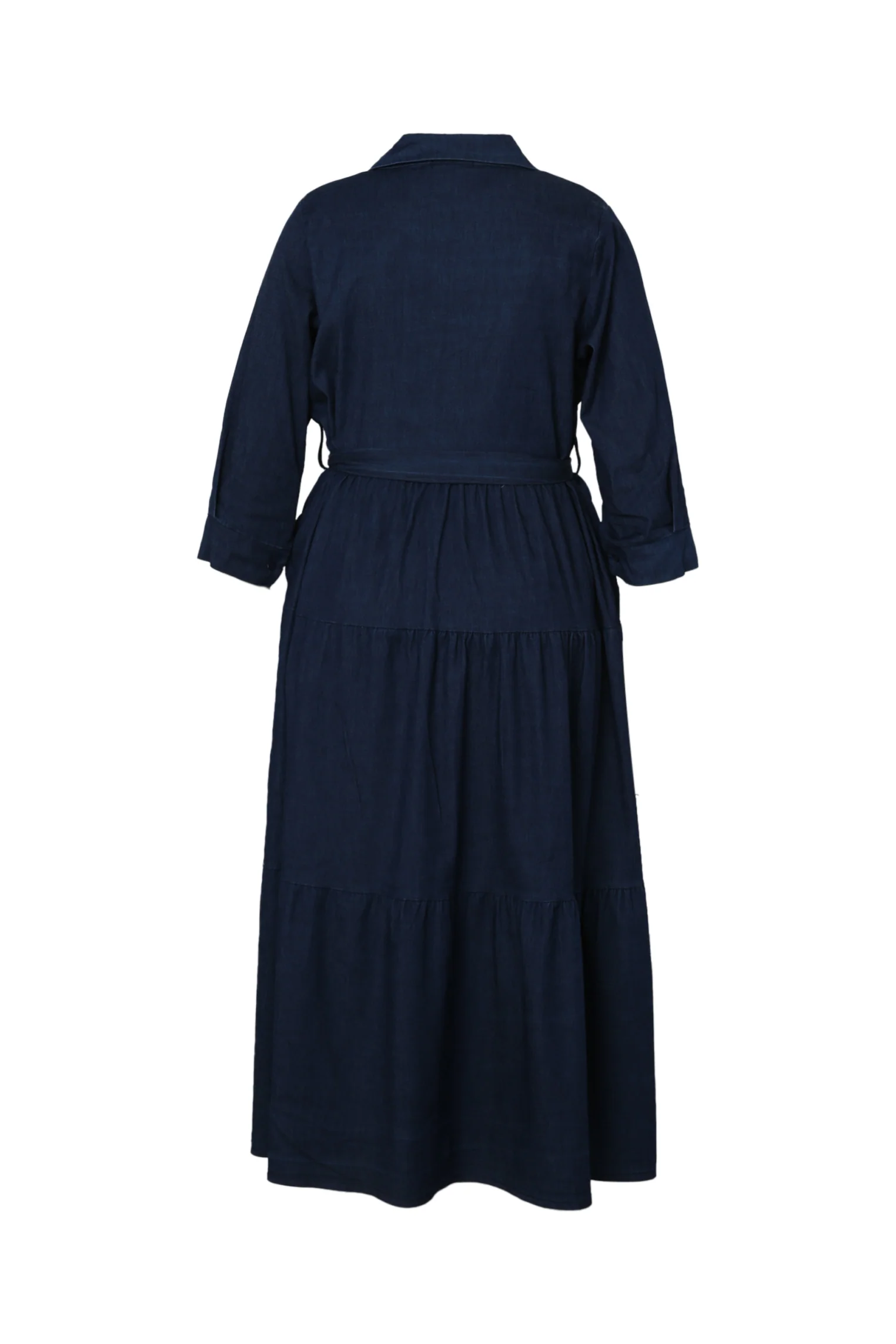 Longue robe Ă volant en jeans - Image 11
