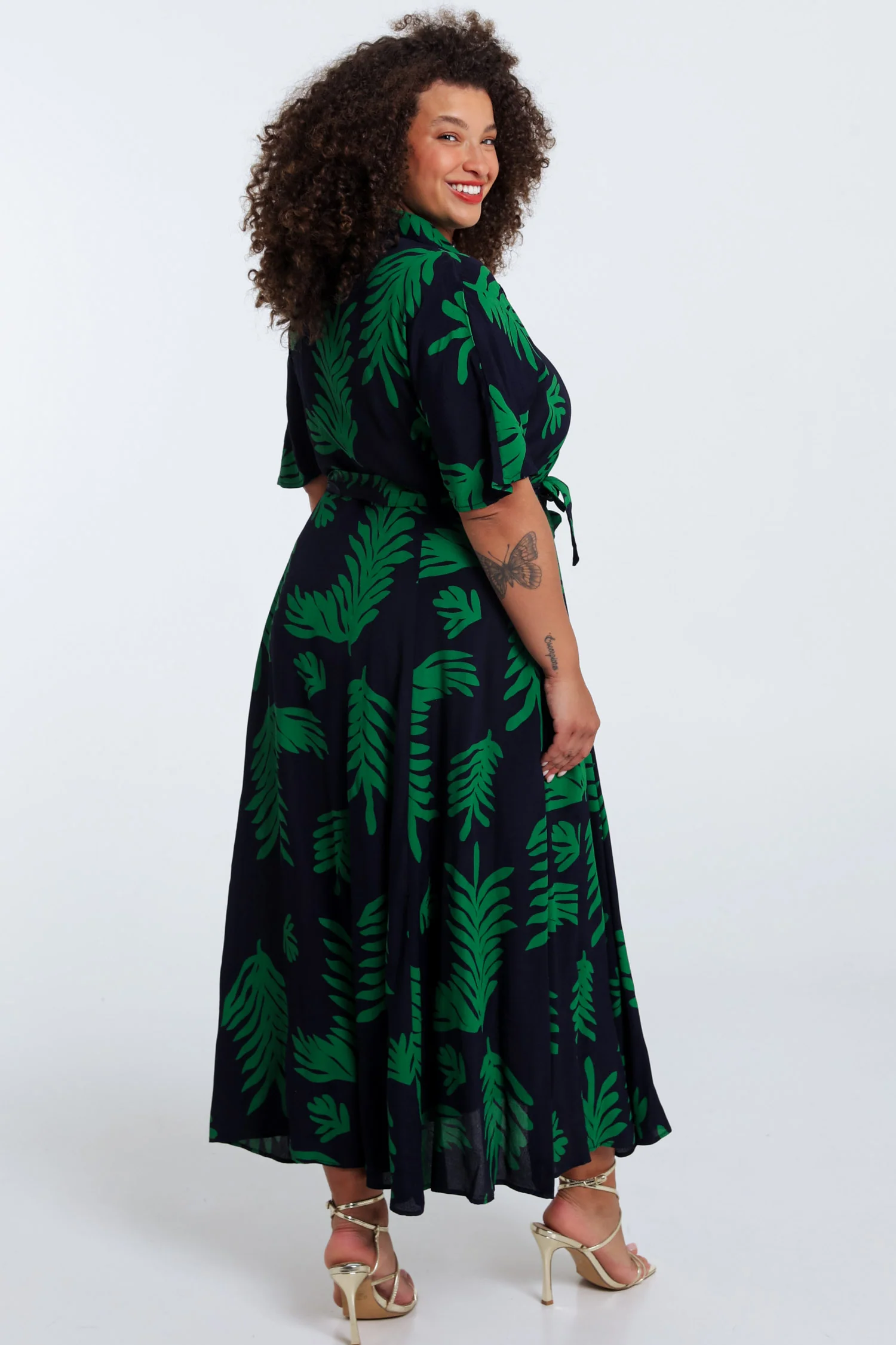 Longue robe en viscose imprimé feuillage - Image 2