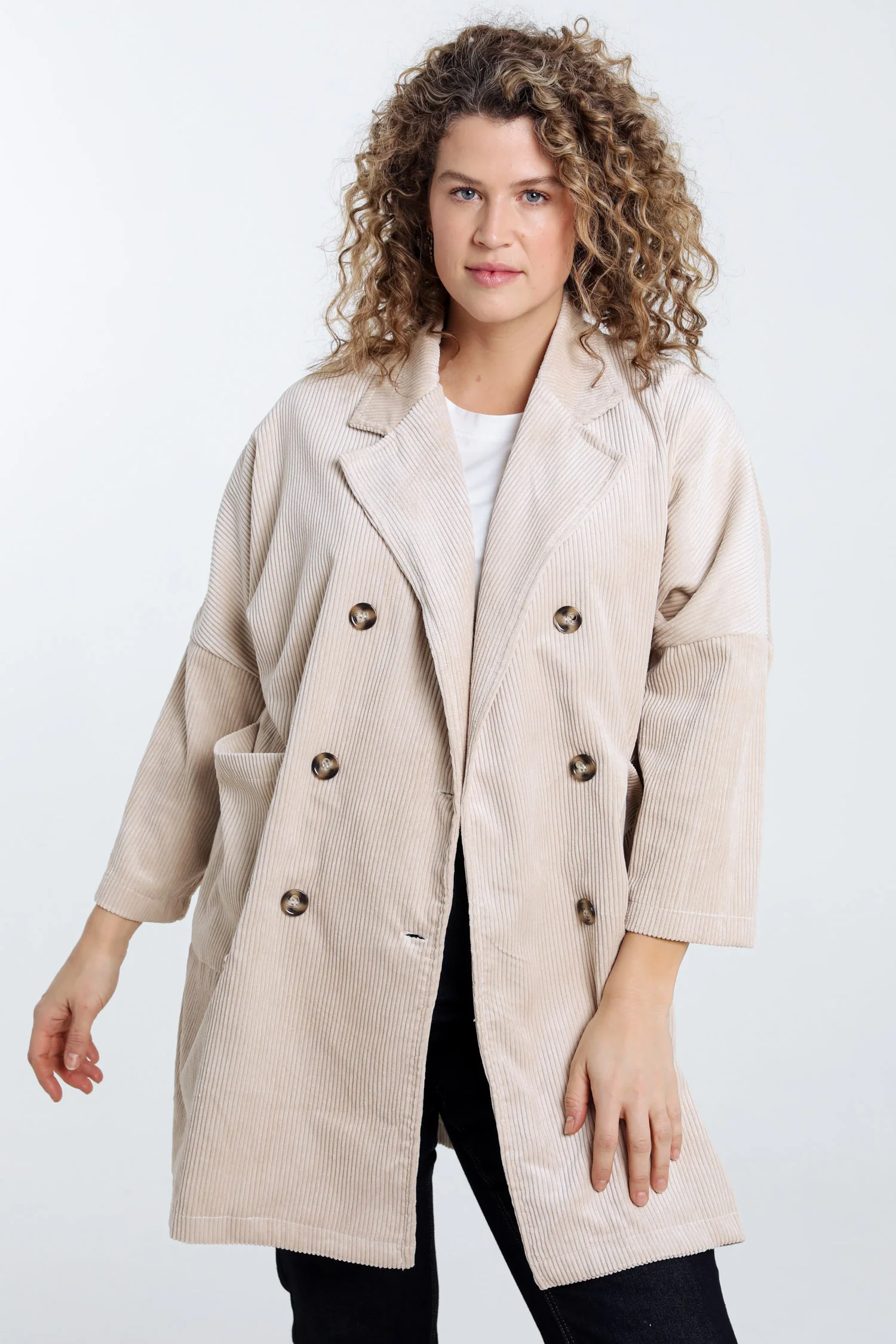 Longue veste en velours unie