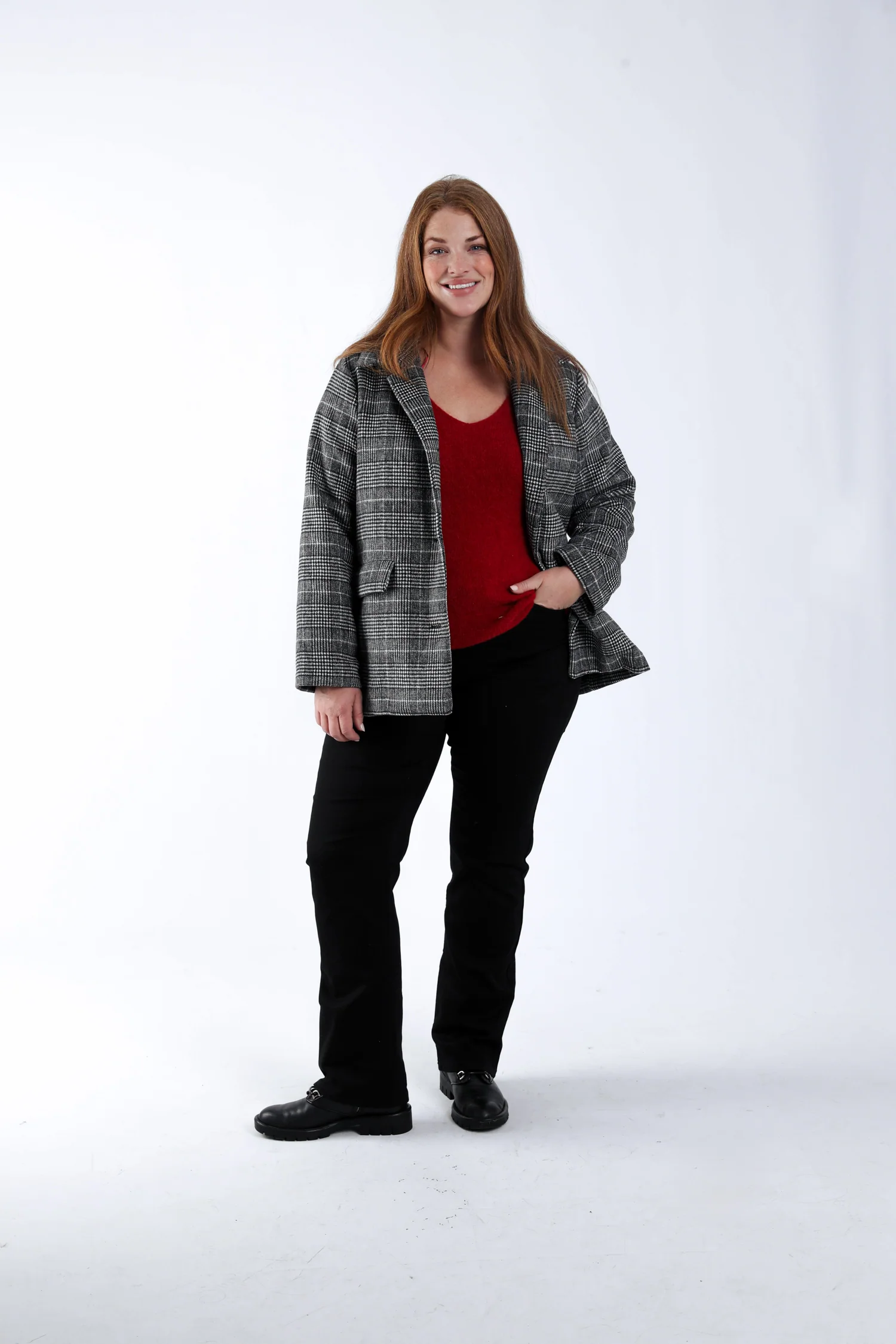 Manteau court Ă carreaux - Image 6
