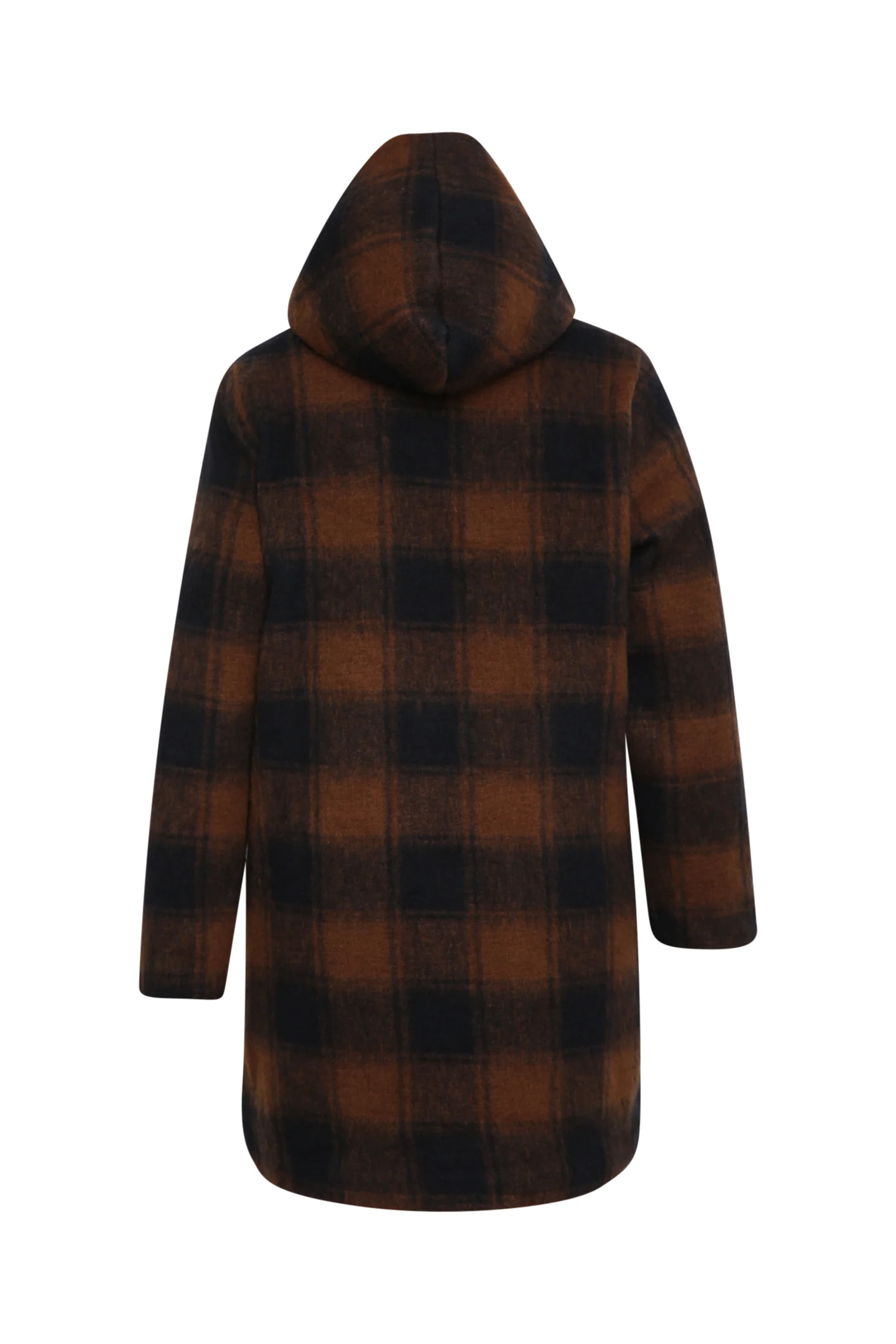 Manteau en laine Ă carreaux avec capuche - Image 10