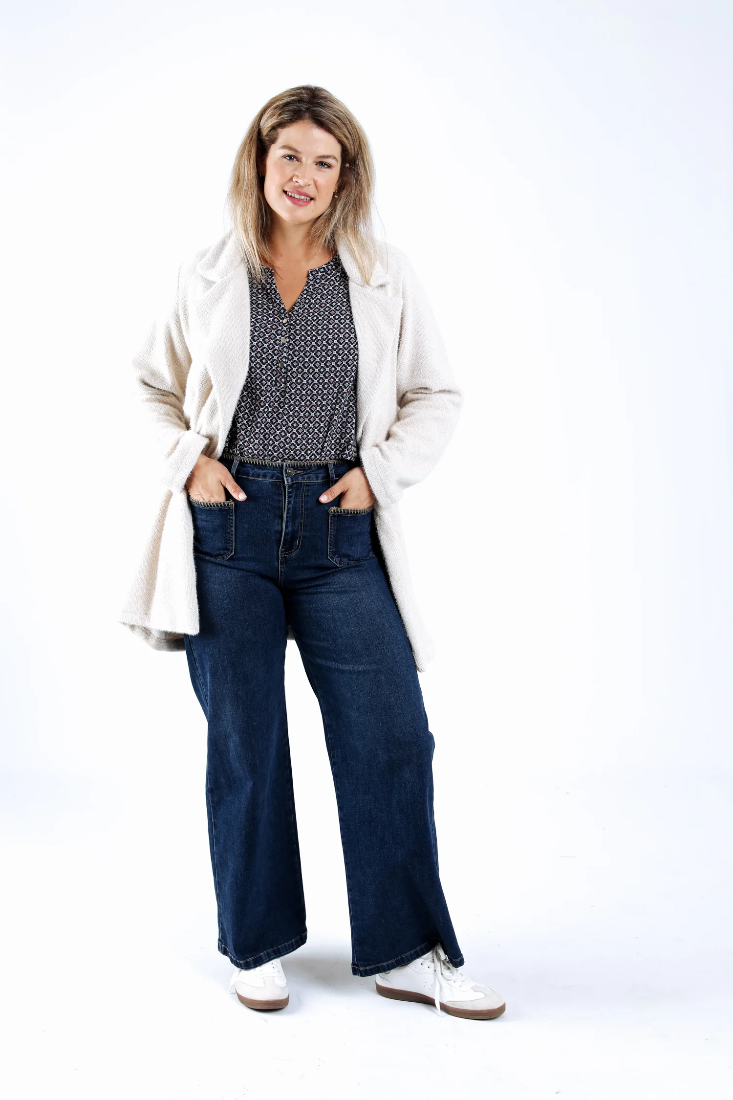 Manteau mi-long uni - Image 6