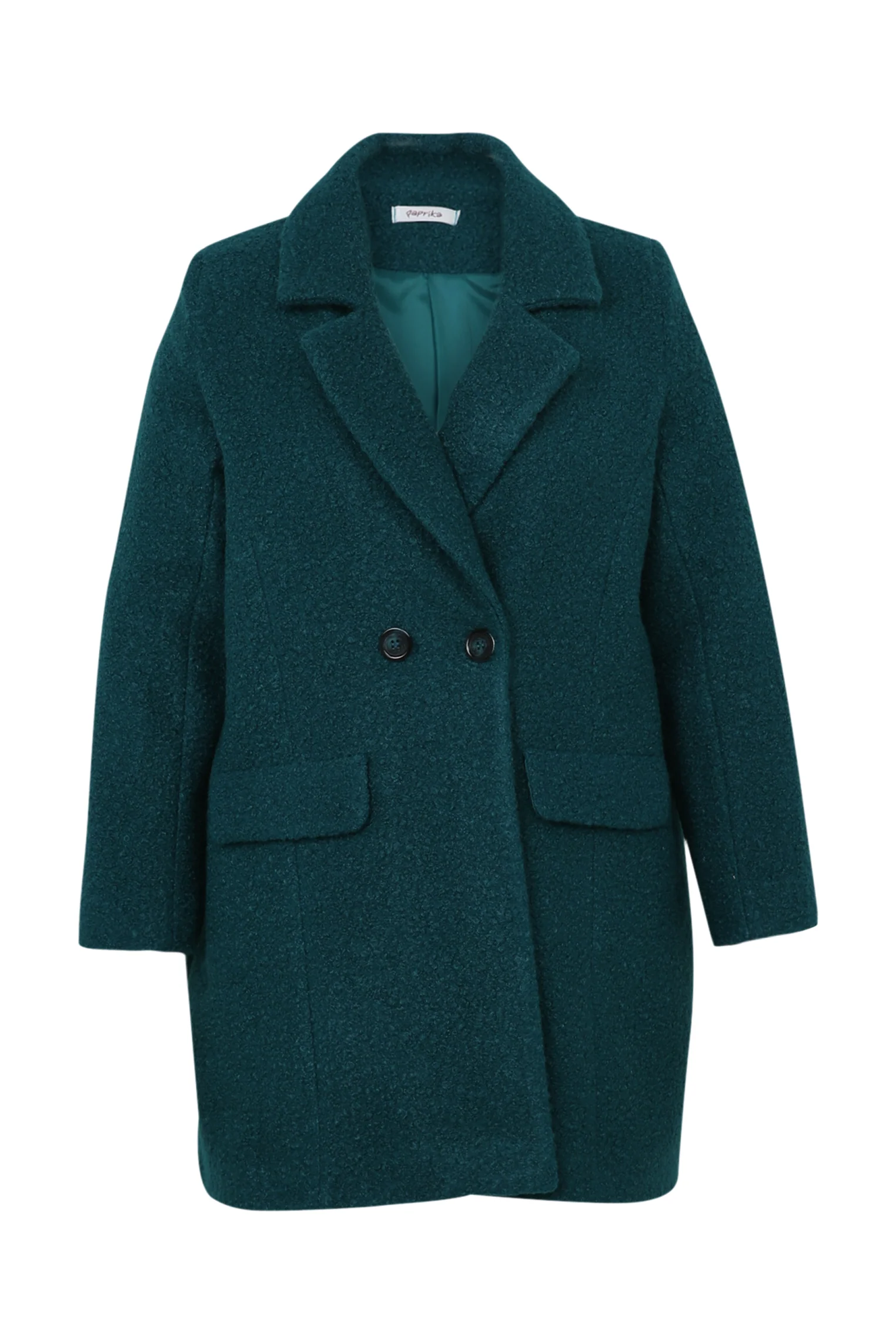 Manteau mi-long uni maille bouclette - Image 10