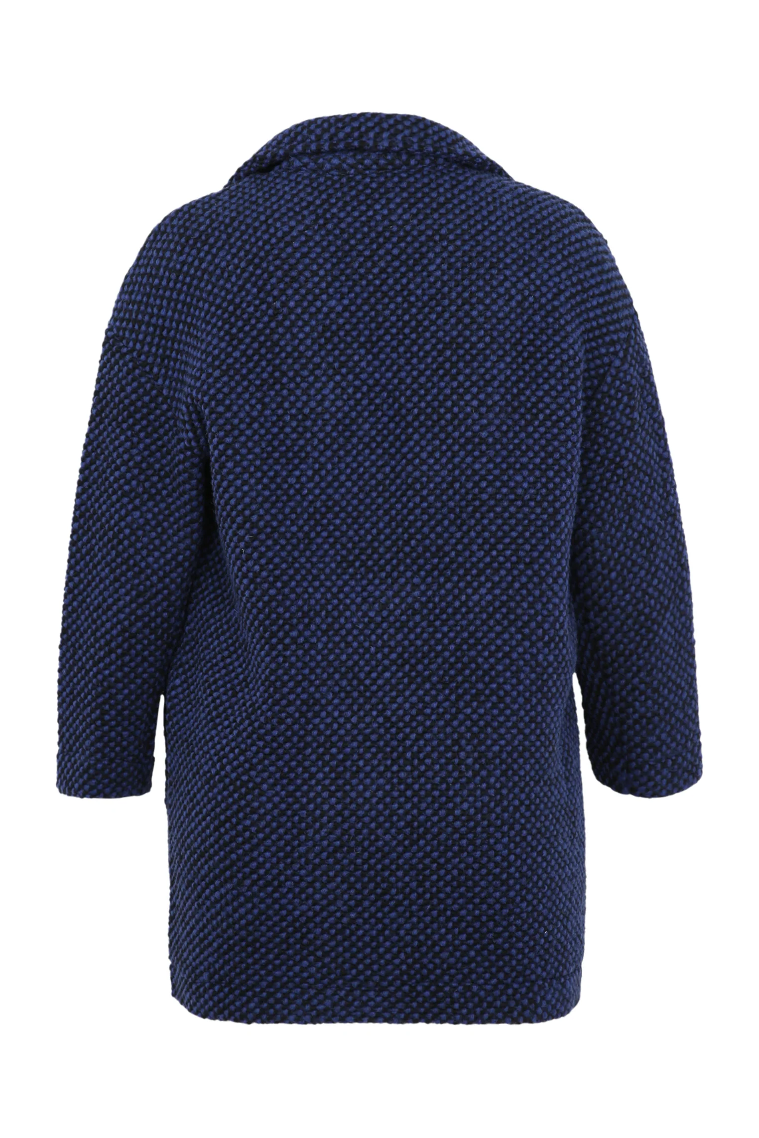 Manteau uni en tissu moucheté avec laine - Image 11