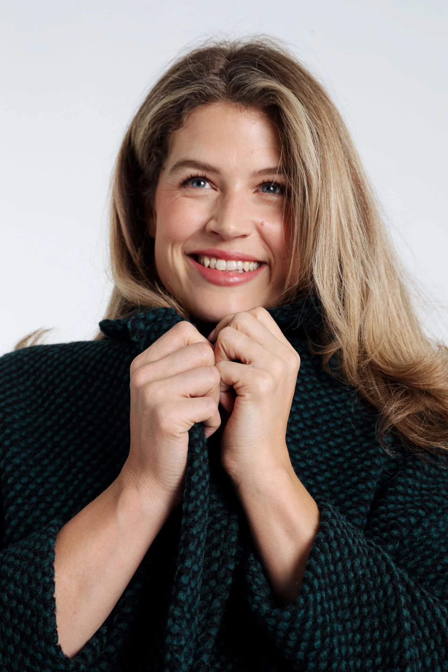 Manteau uni en tissu moucheté avec laine - Image 15