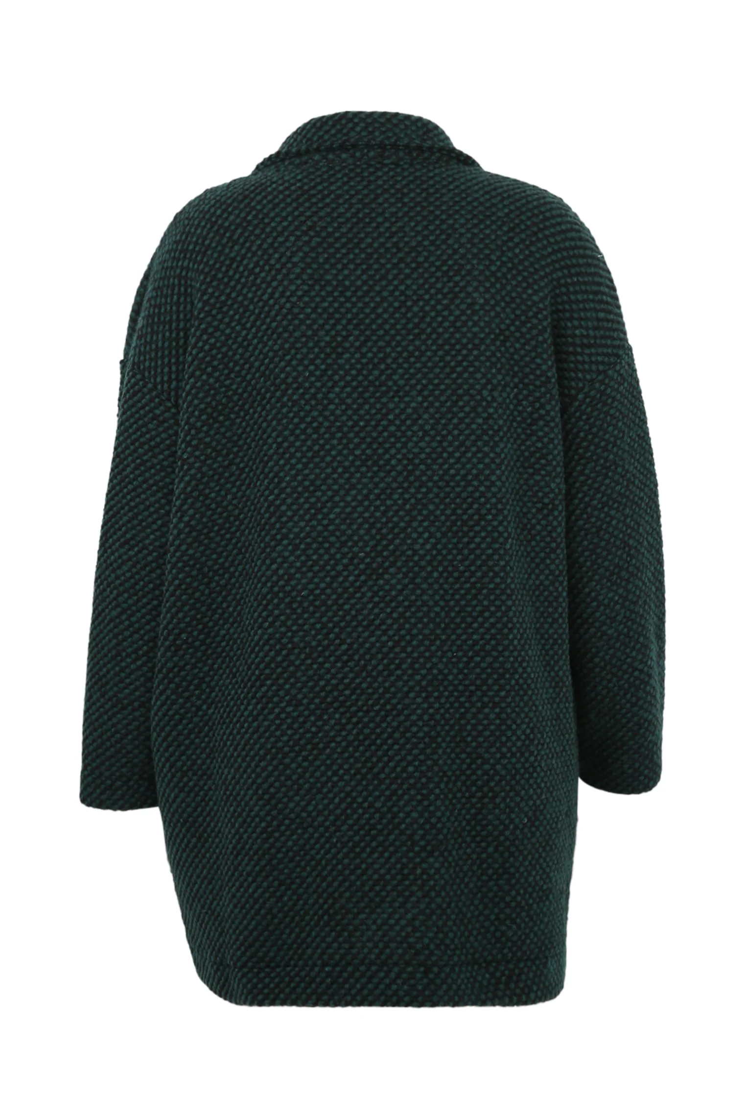 Manteau uni en tissu moucheté avec laine - Image 22