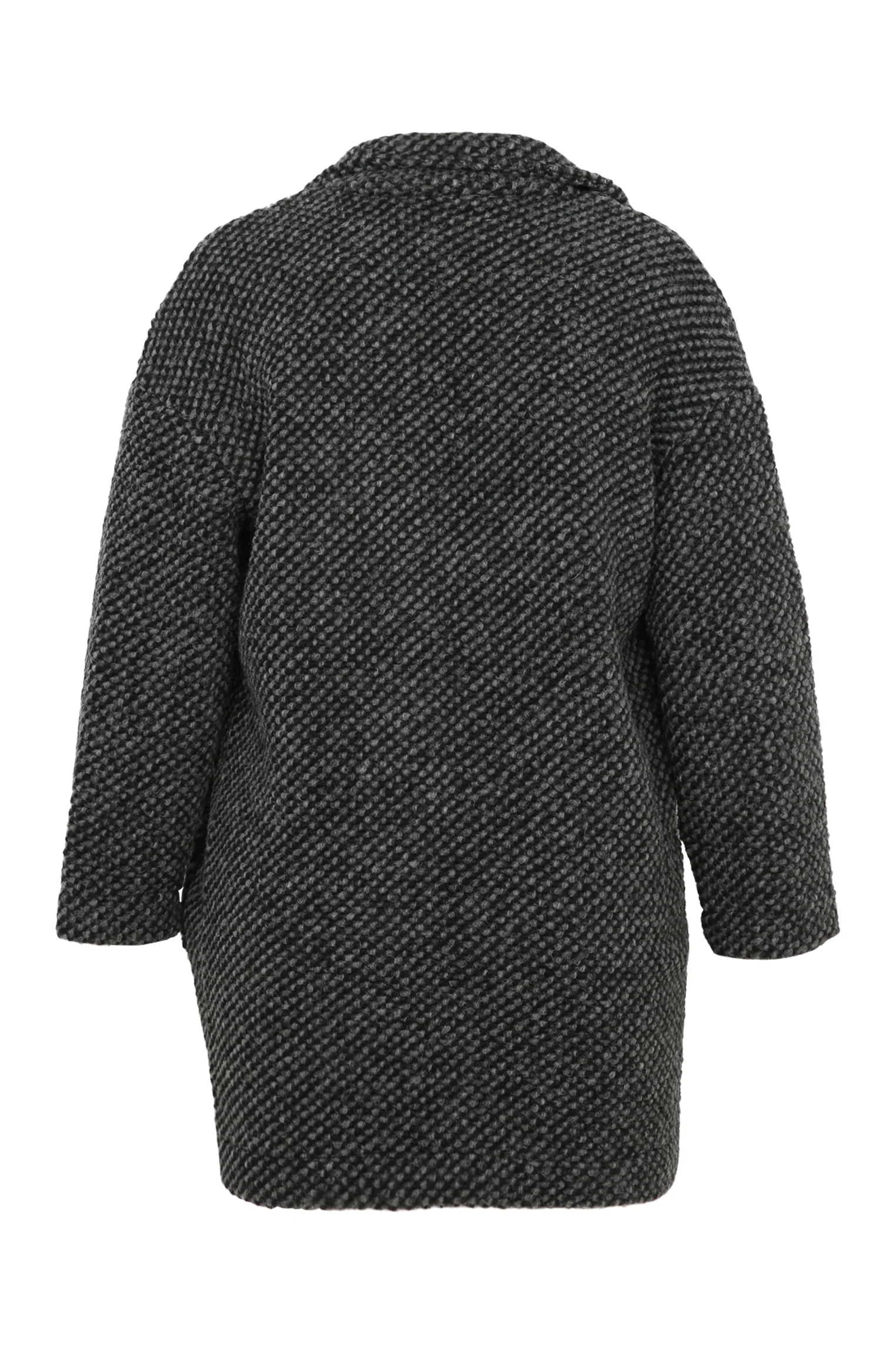 Manteau uni en tissu moucheté avec laine - Image 33