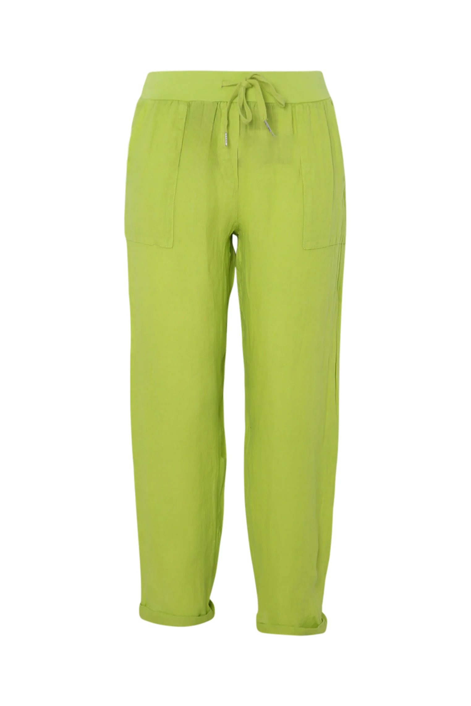 Pantalon 7/8 en lin uni - Image 10