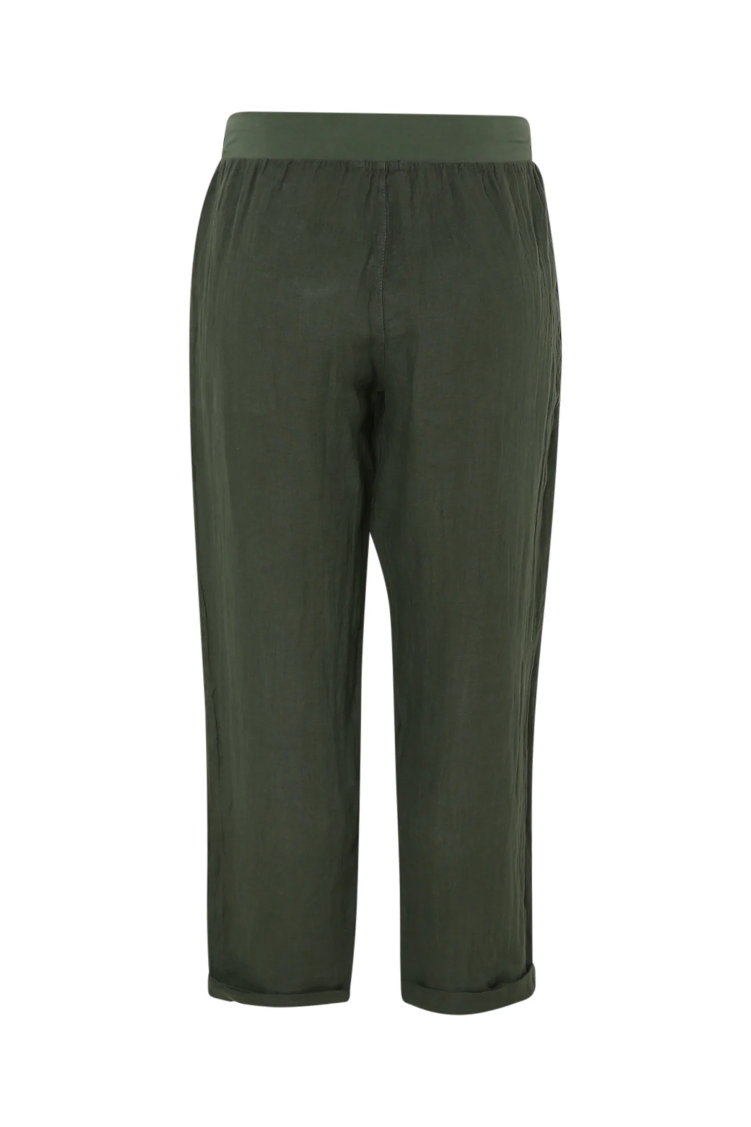 Pantalon 7/8 en lin uni - Image 22