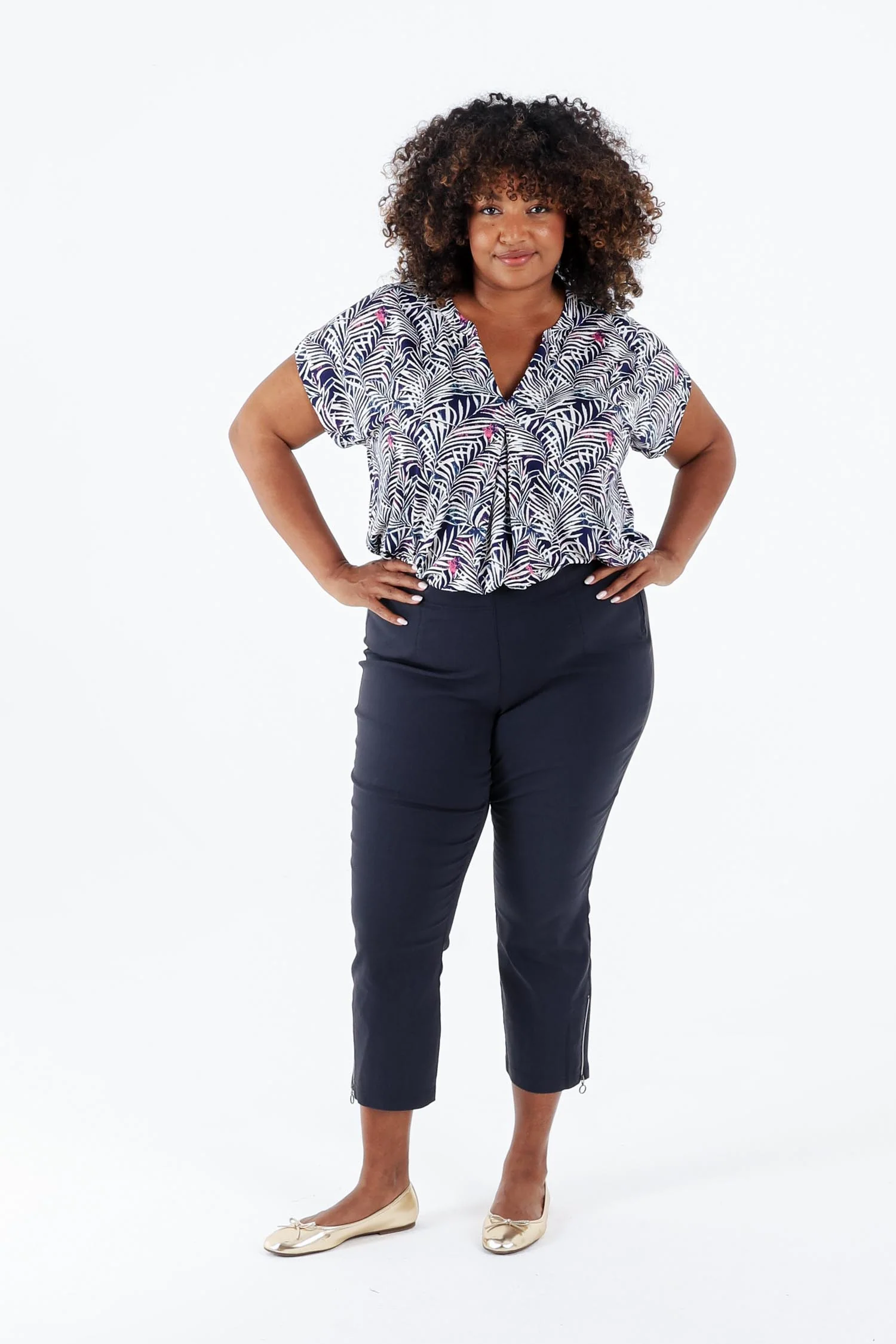 Pantalon bengaline 3/4 uni - Image 18