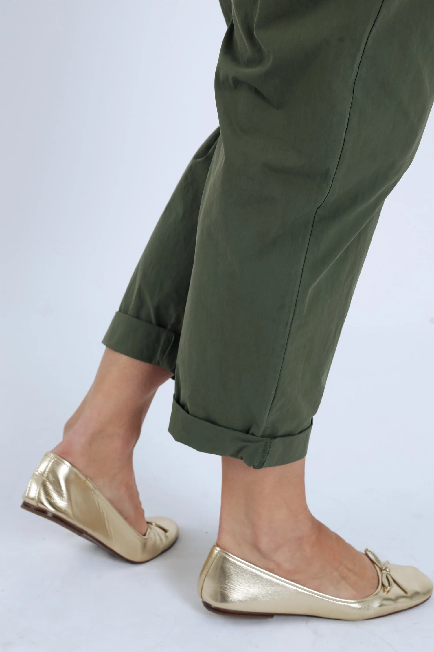 Pantalon boyfit en coton uni avec poches - Image 4