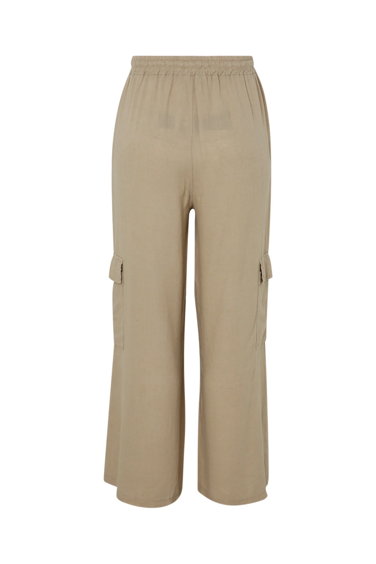Pantalon cargo large en lin et viscose uni - Image 11