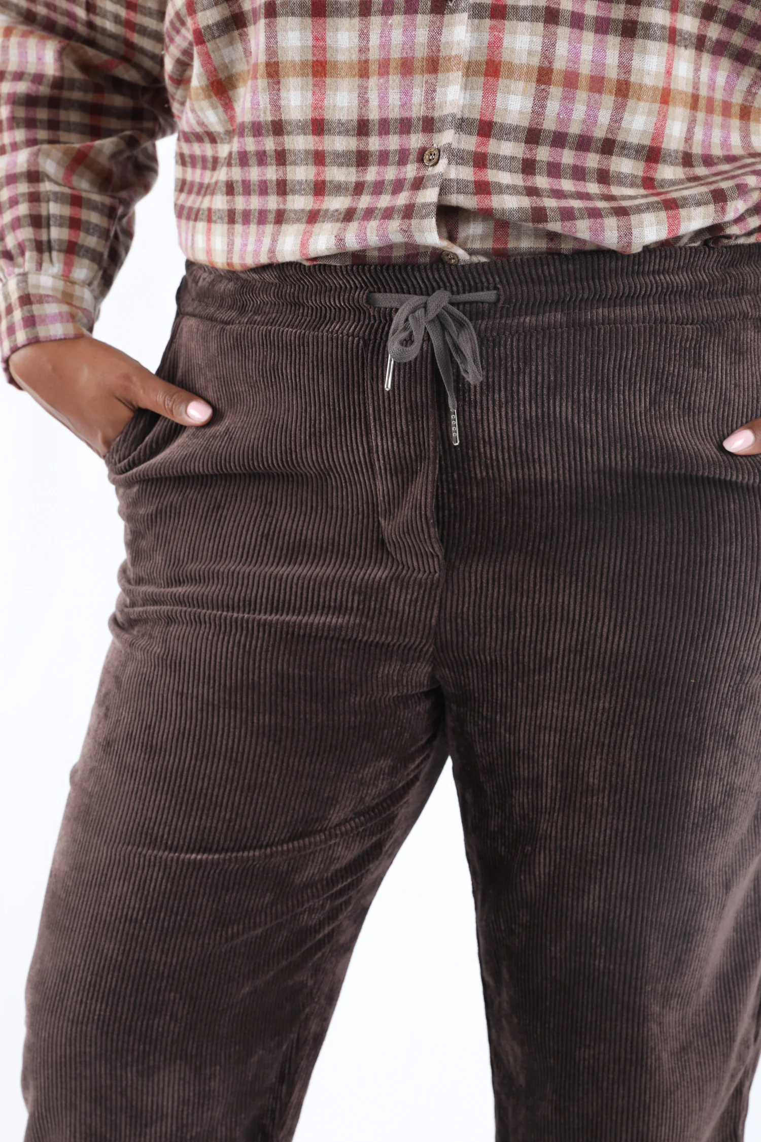 Pantalon chino 7/8 en velours uni - Image 3