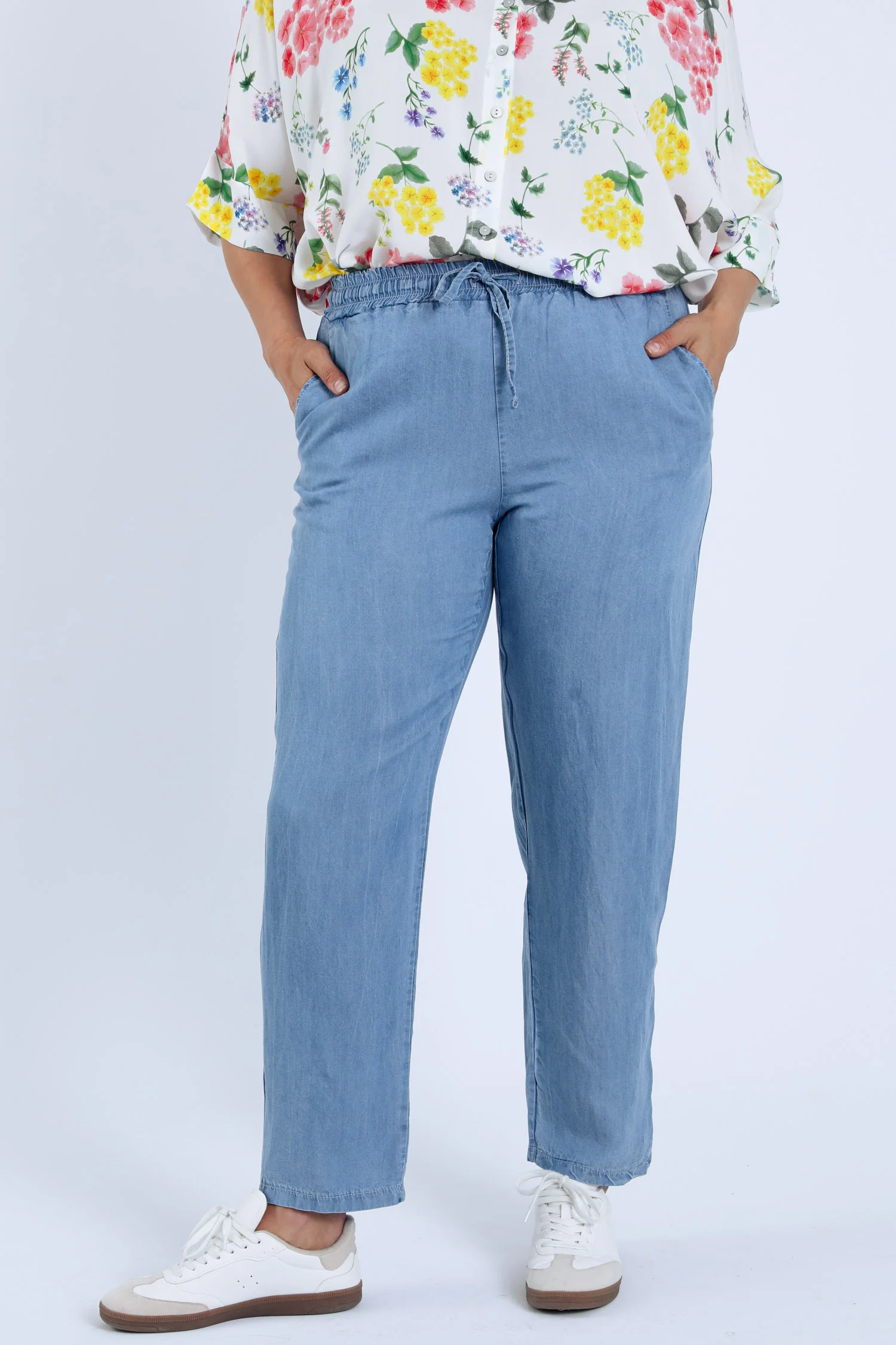 Pantalon en tencel uni