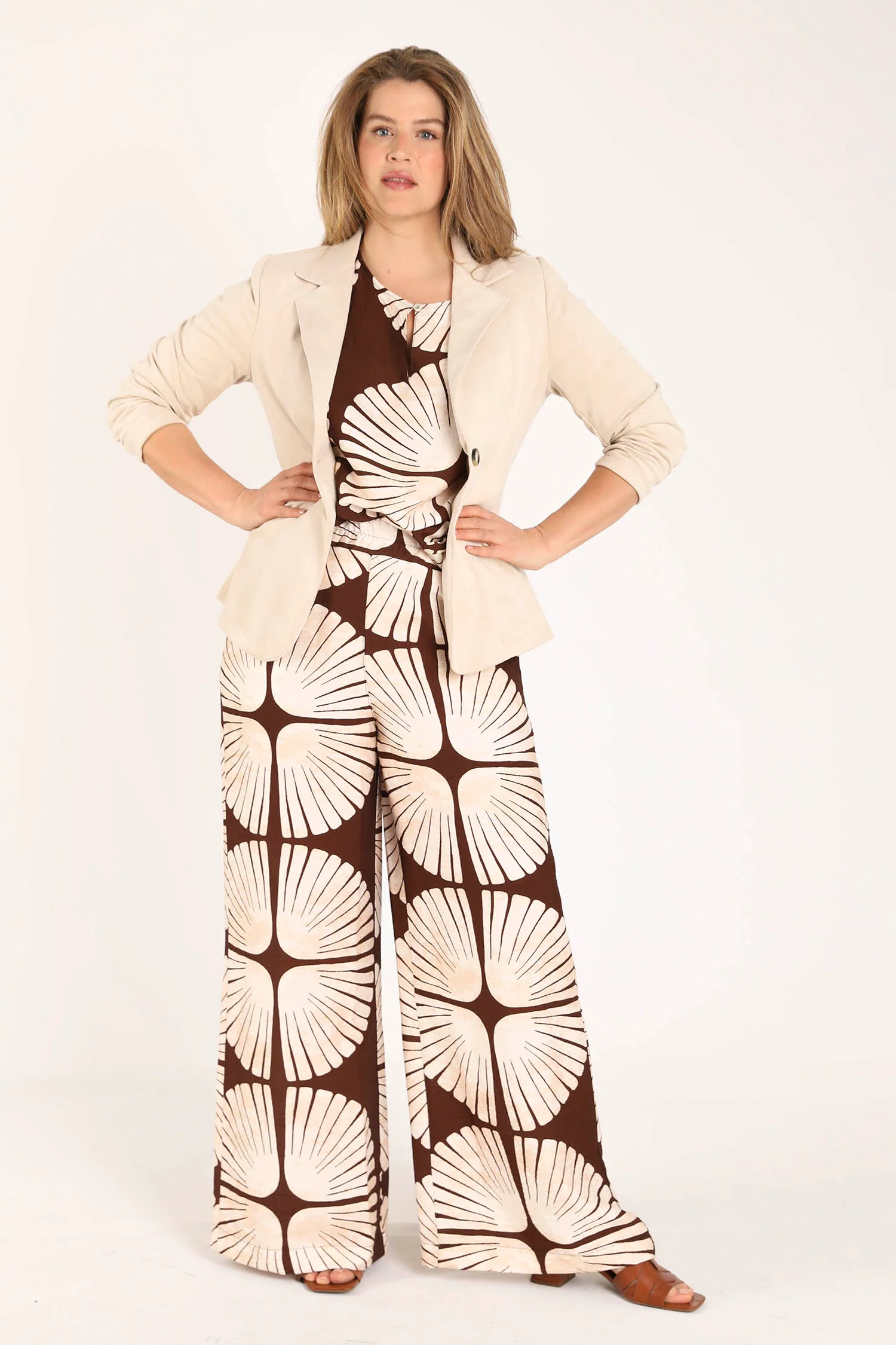 Pantalon en viscose imprimé graphique bicolore - Image 6