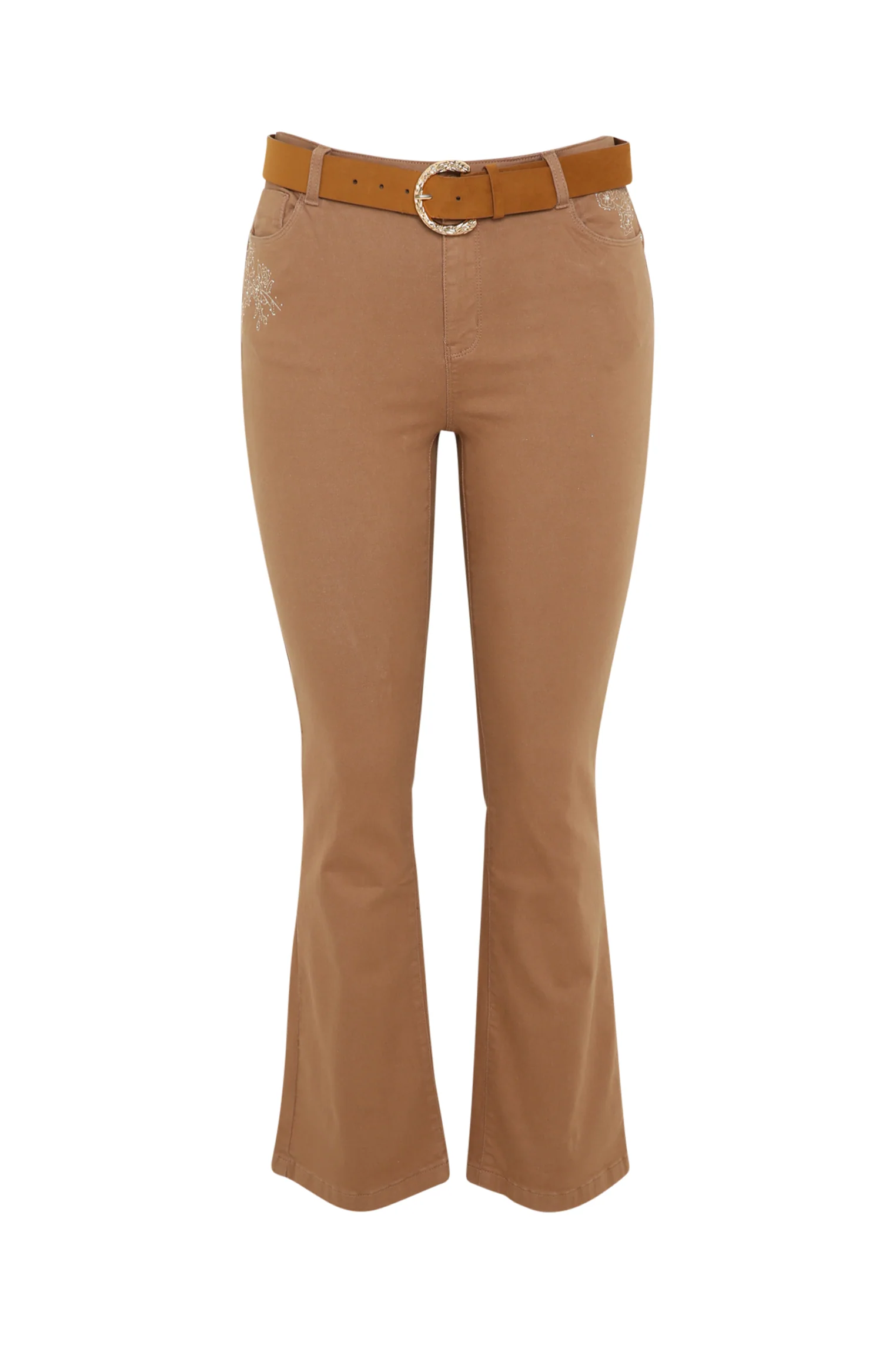 Pantalon flare brodé en coton - Image 21