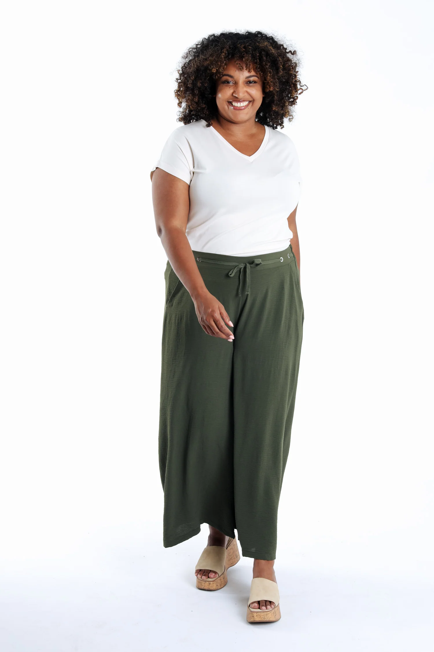 Pantalon large 7/8 uni - Image 15