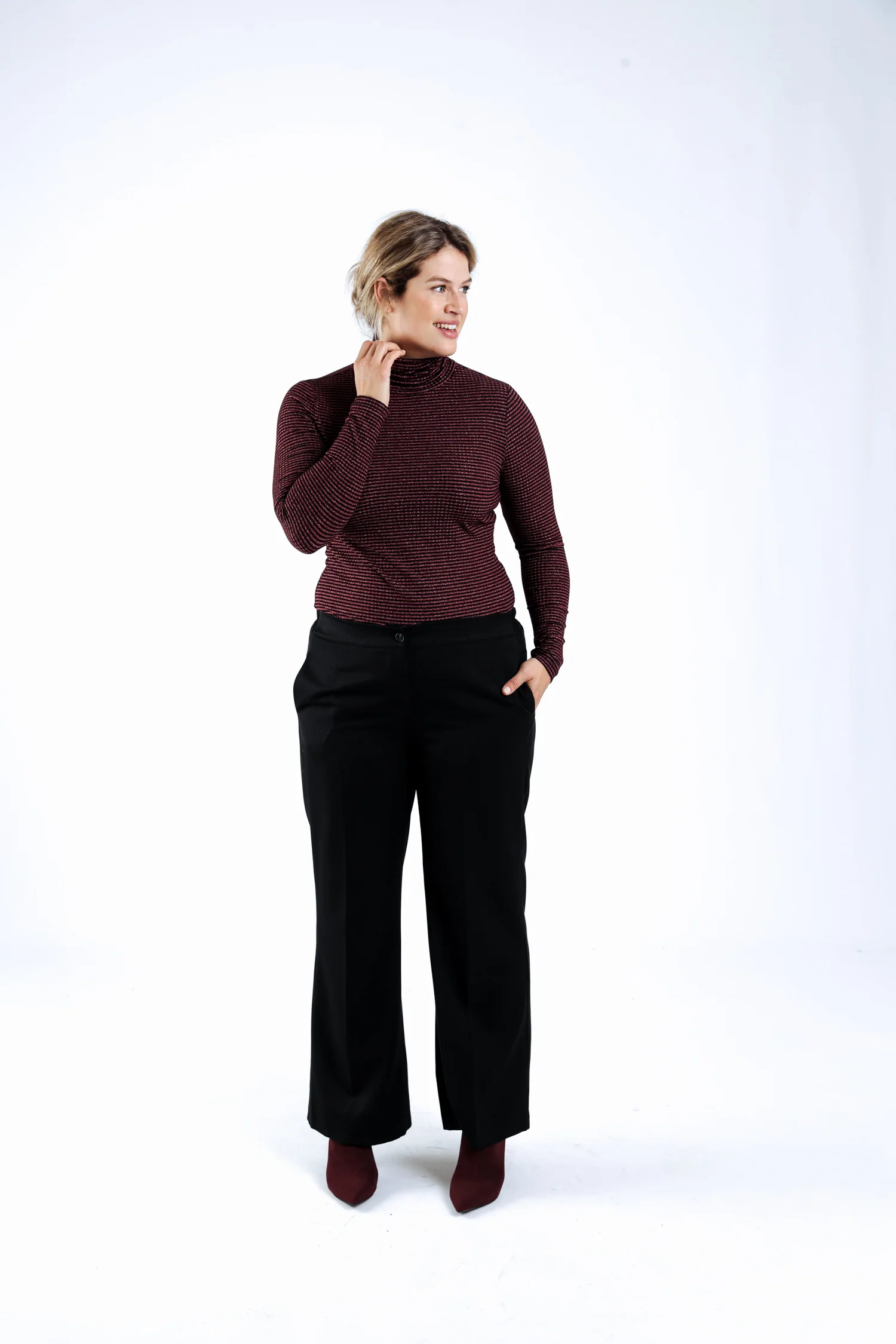 Pantalon large à plis uni - Image 8