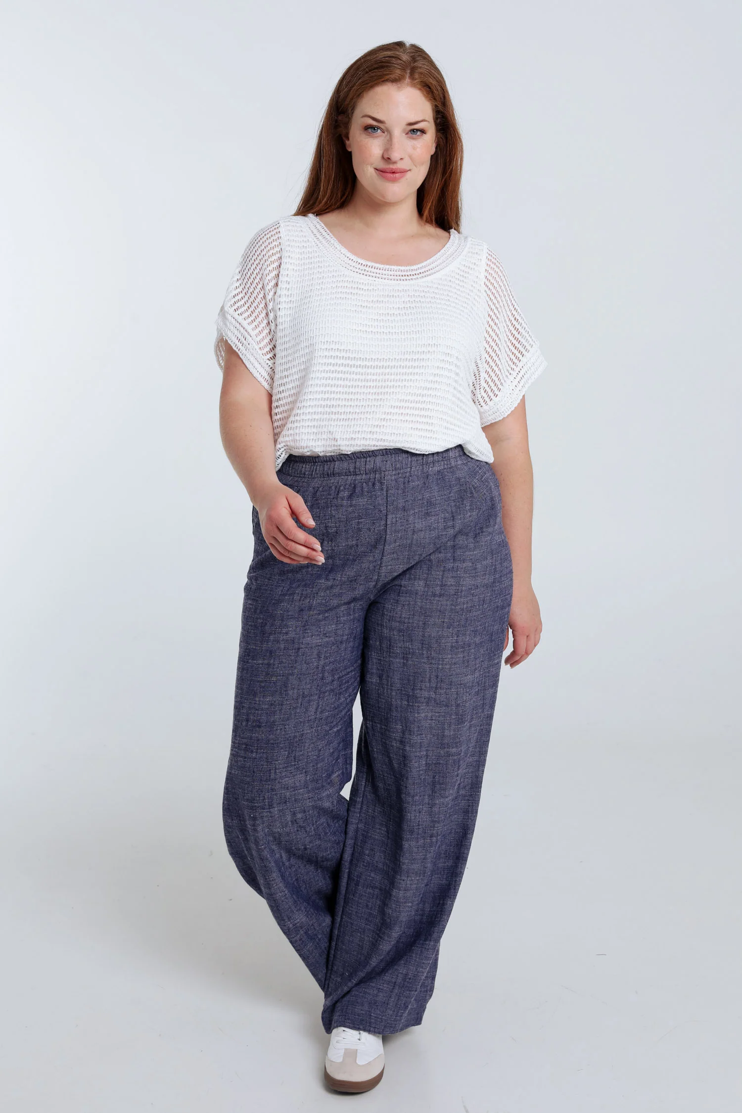 Pantalon large en lin uni - Image 7