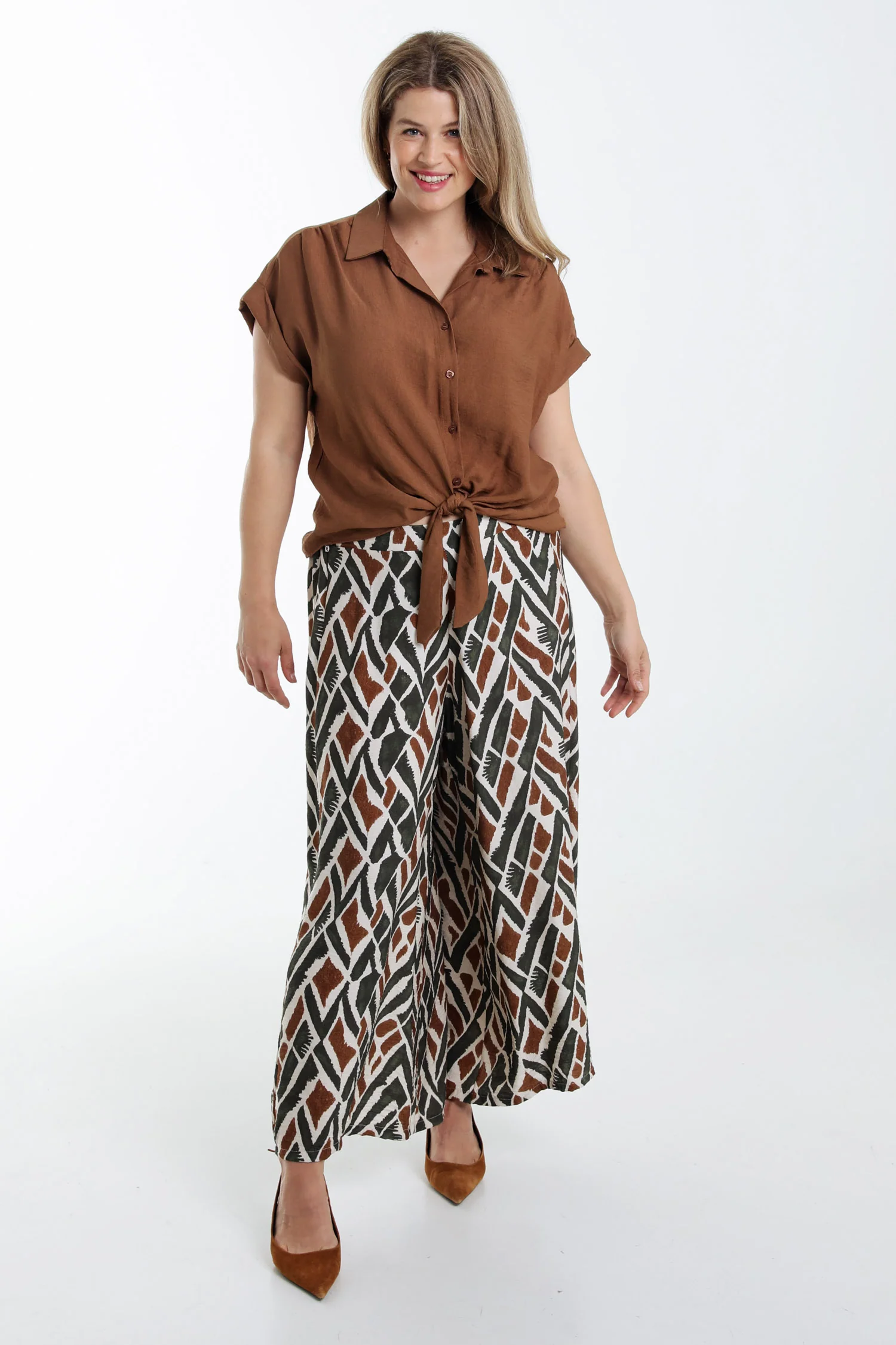 Pantalon large en viscose imprimé ethnique - Image 7