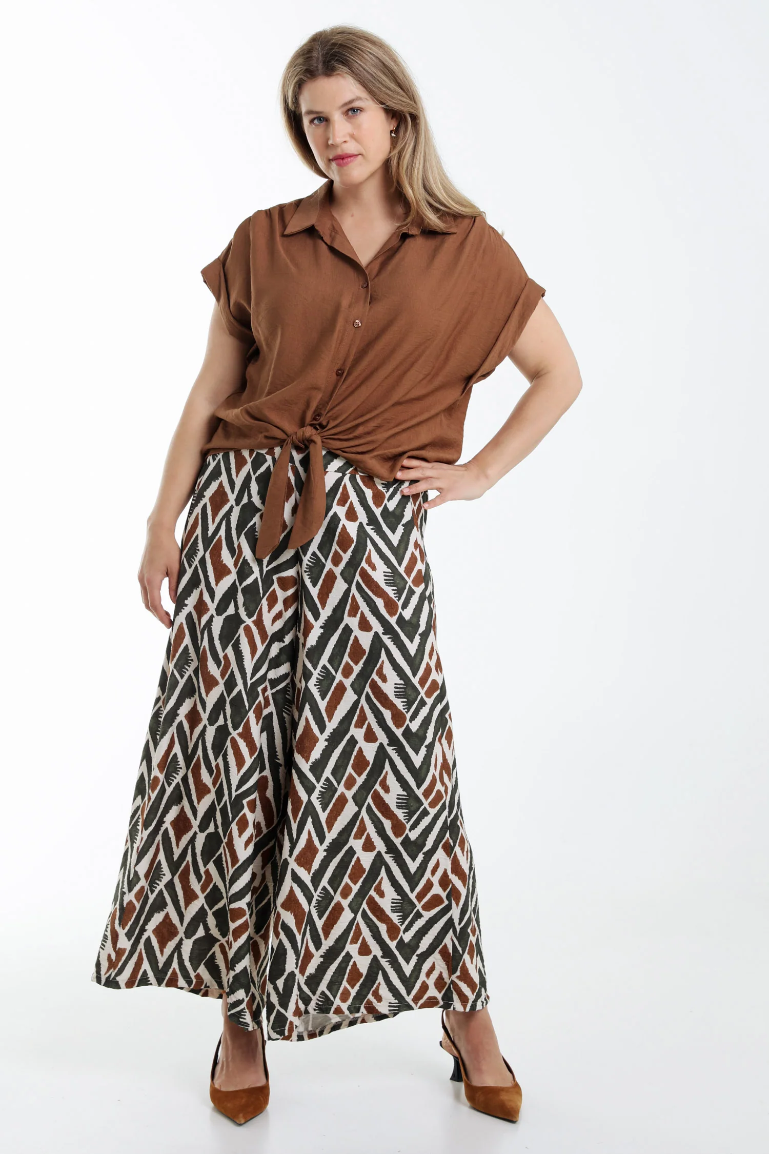 Pantalon large en viscose imprimé ethnique - Image 8
