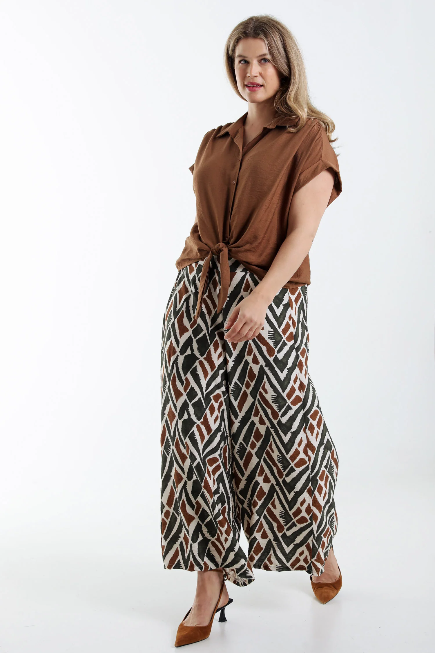 Pantalon large en viscose imprimé ethnique - Image 9