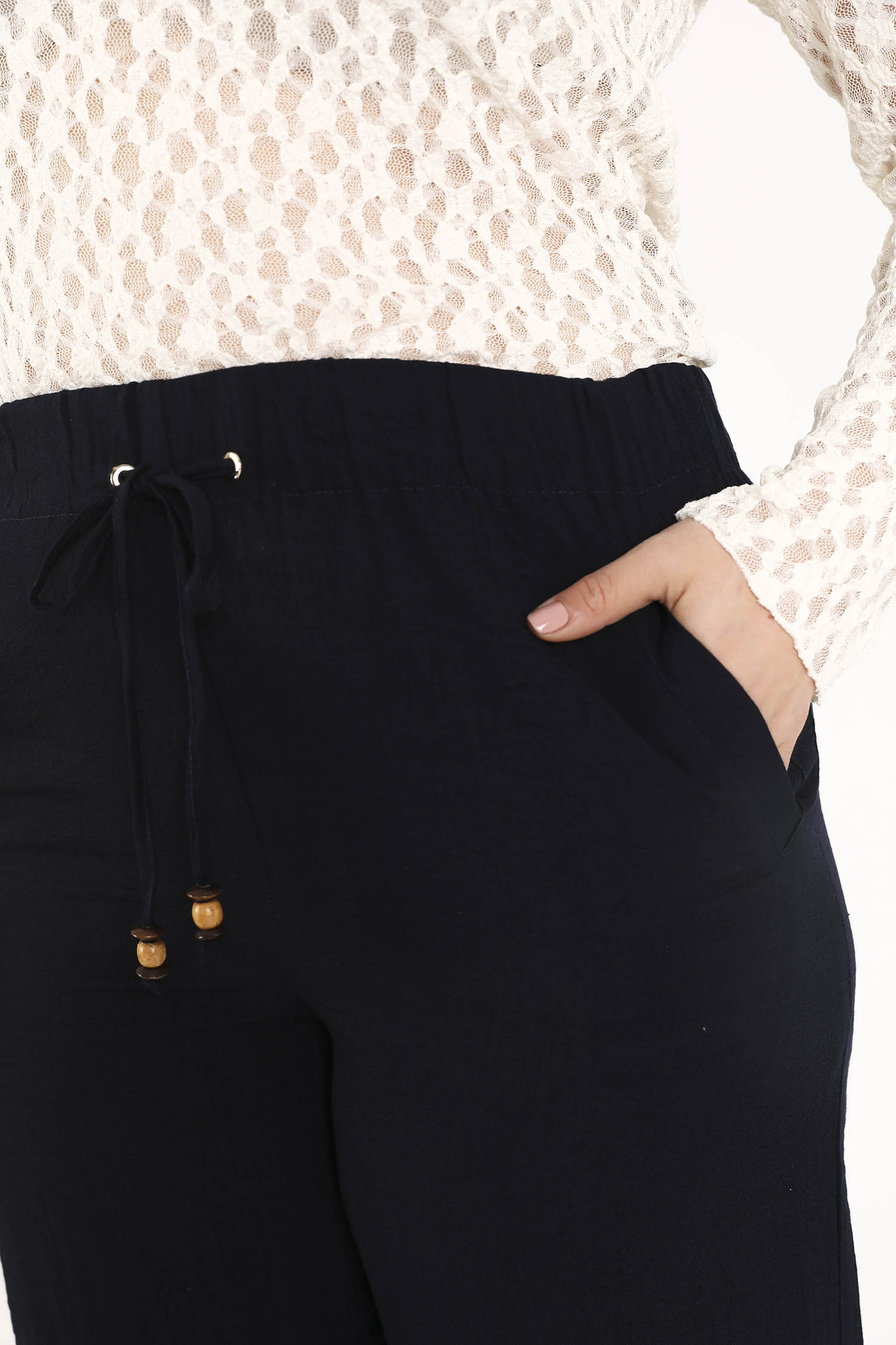 Pantalon large en viscose uni - Image 4
