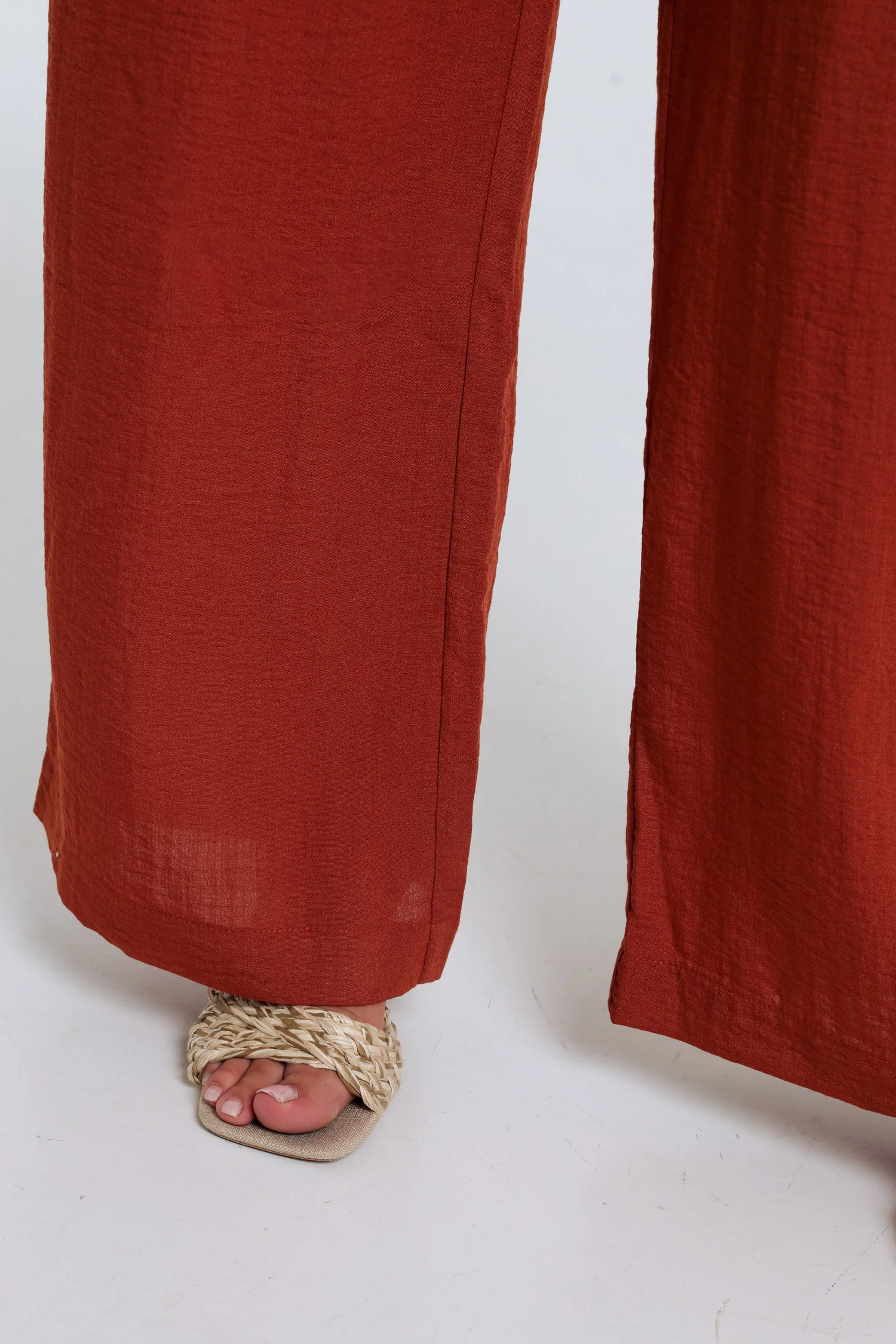 Pantalon large en viscose uni - Image 7