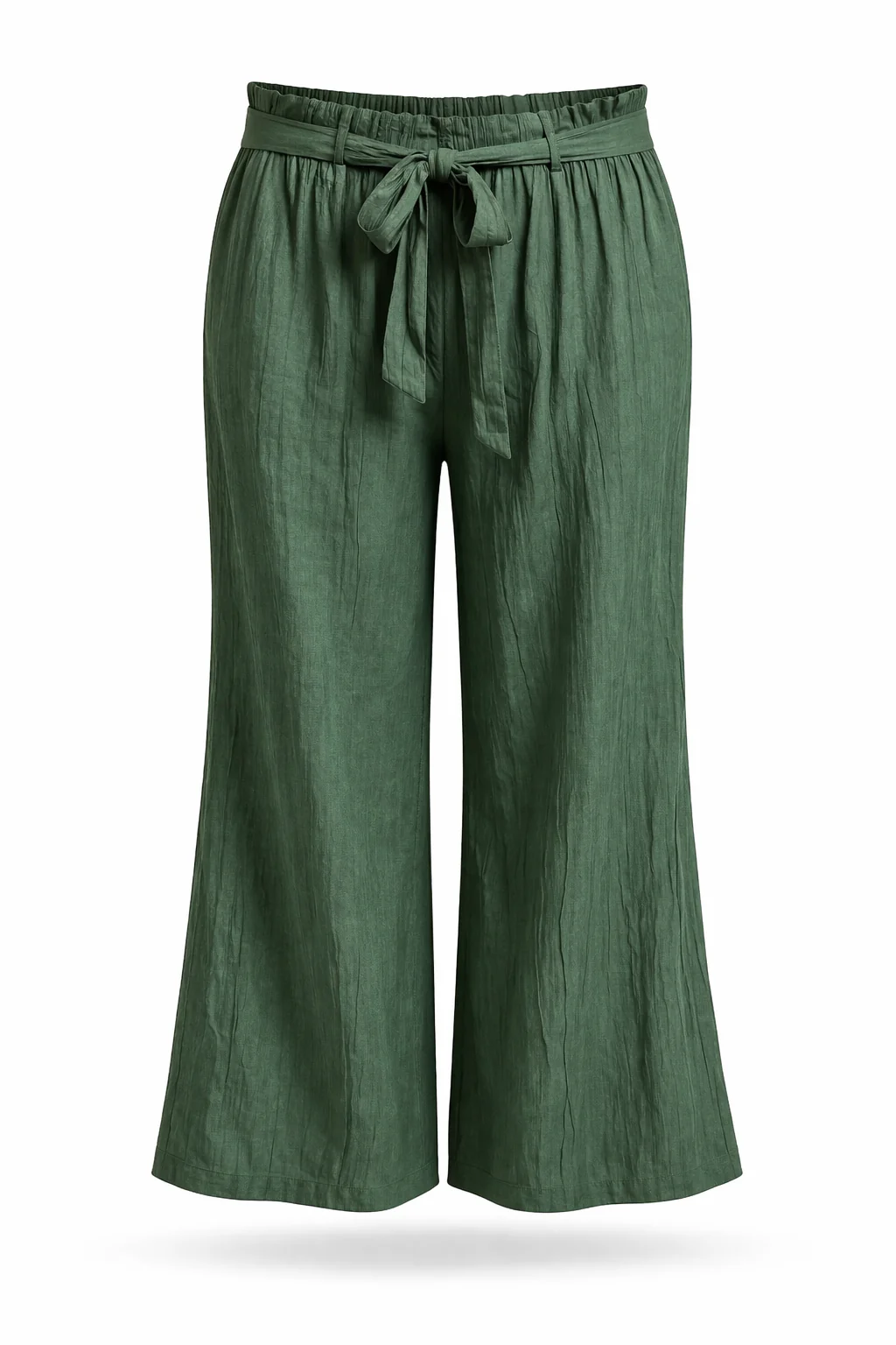 Pantalon large en viscose uni effet plissé - Image 7