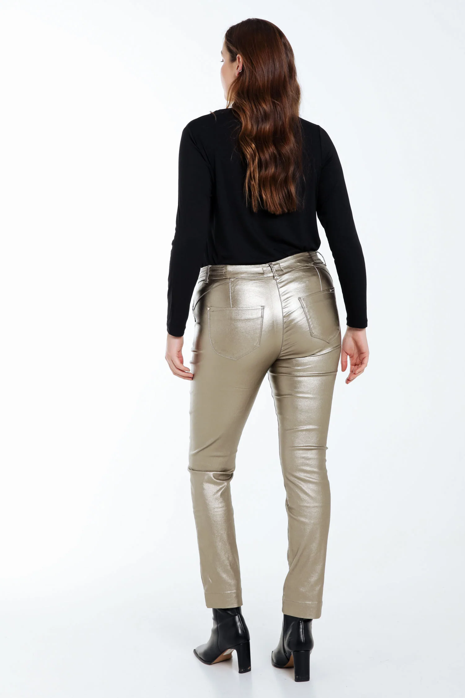 Pantalon slim enduit métallisé - Image 13