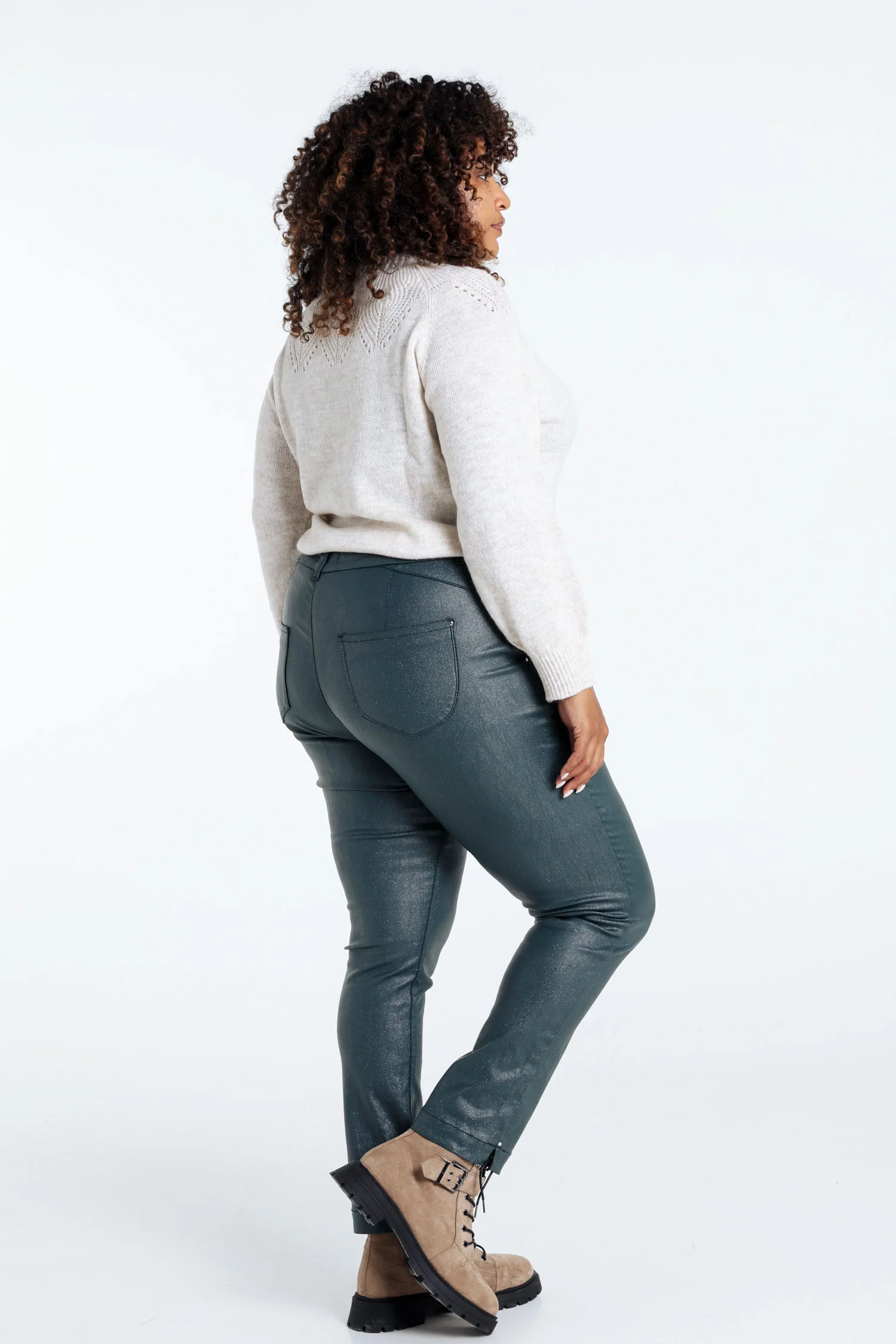Pantalon slim enduit métallisé - Image 2