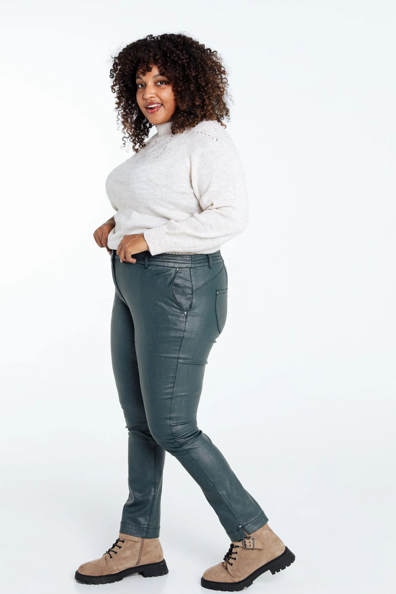 Pantalon slim enduit métallisé - Image 9
