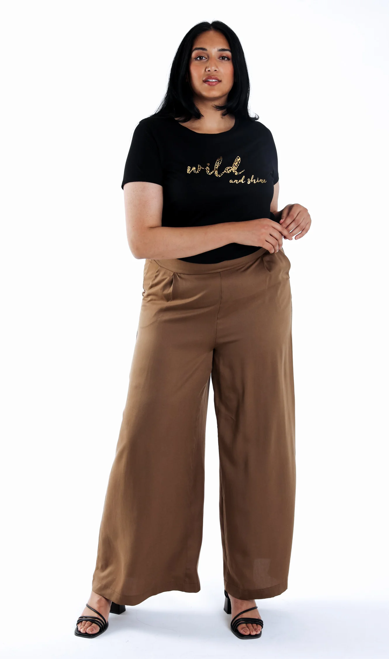 Pantalon tencel jambes larges uni - Image 5