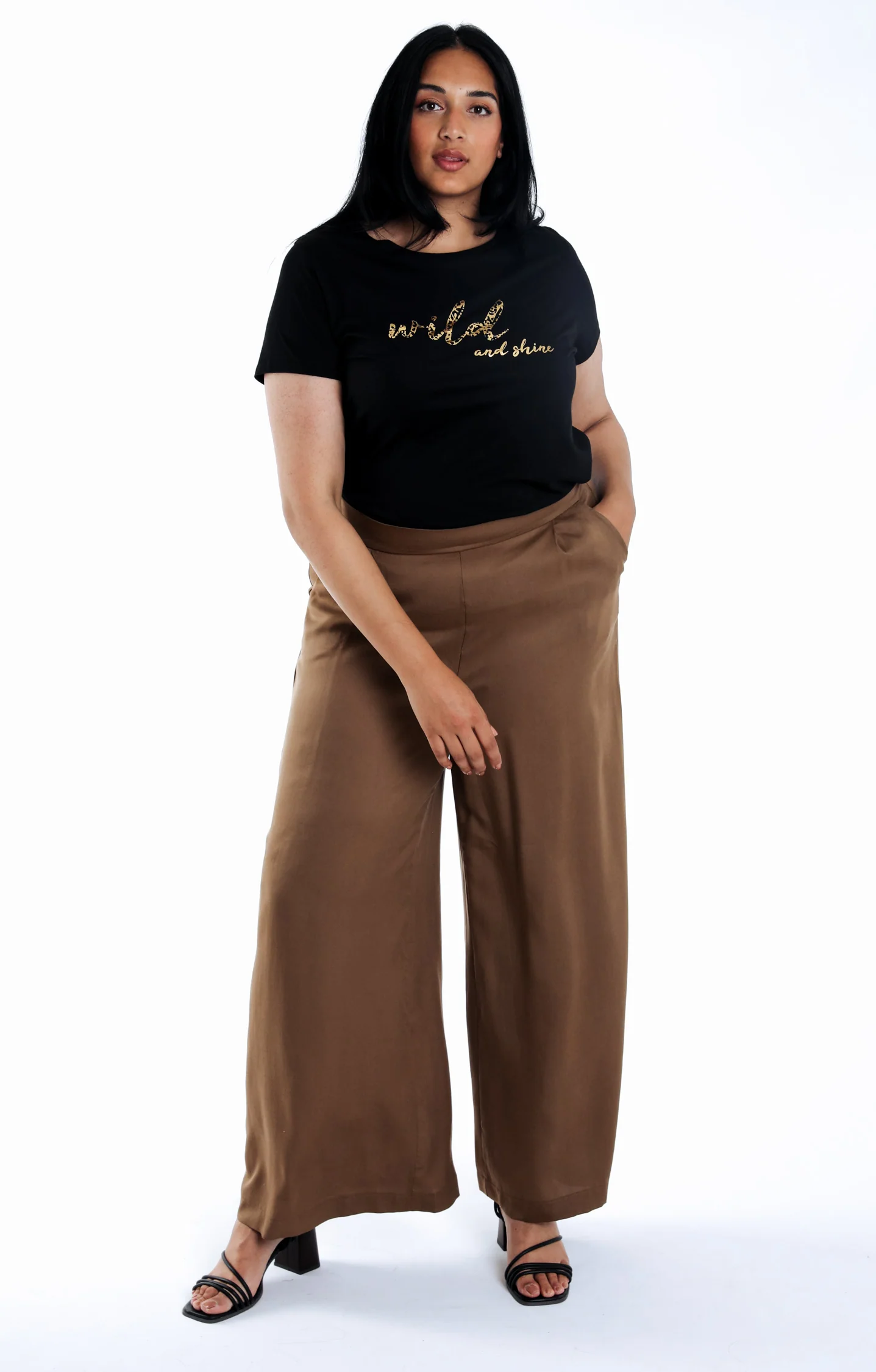 Pantalon tencel jambes larges uni - Image 6