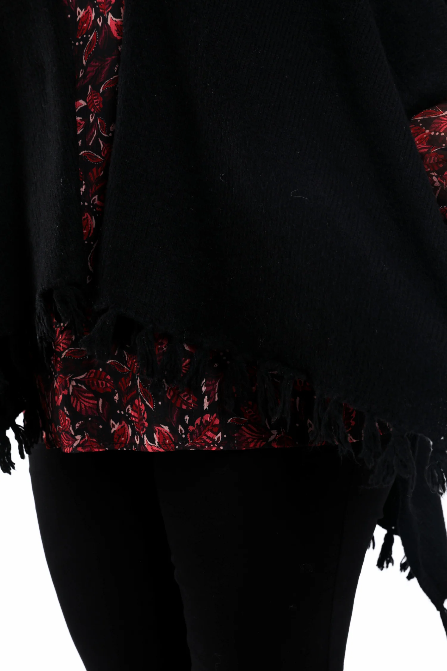 Poncho uni Ă franges - Image 2
