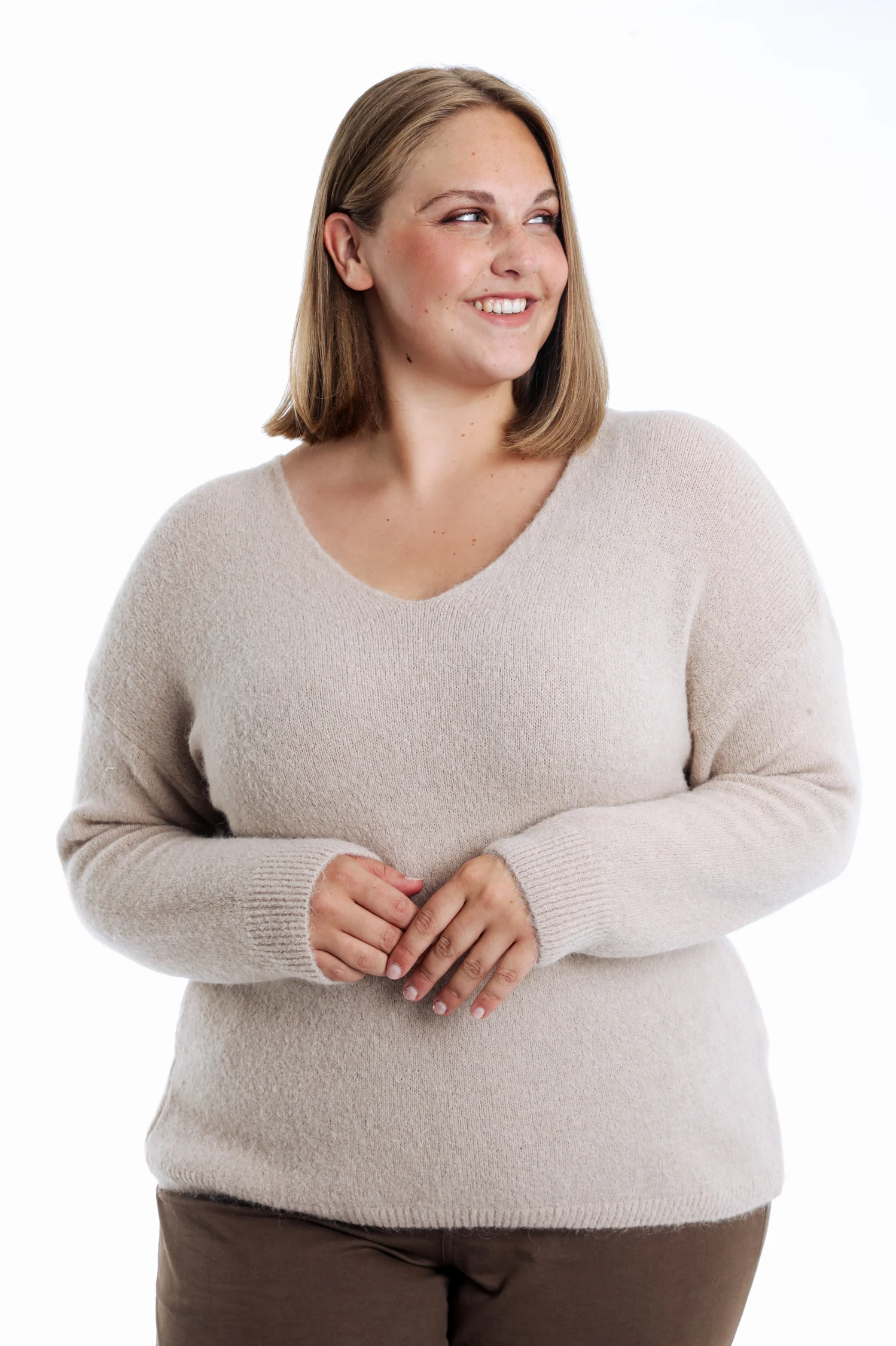 Pull avec alpaga uni