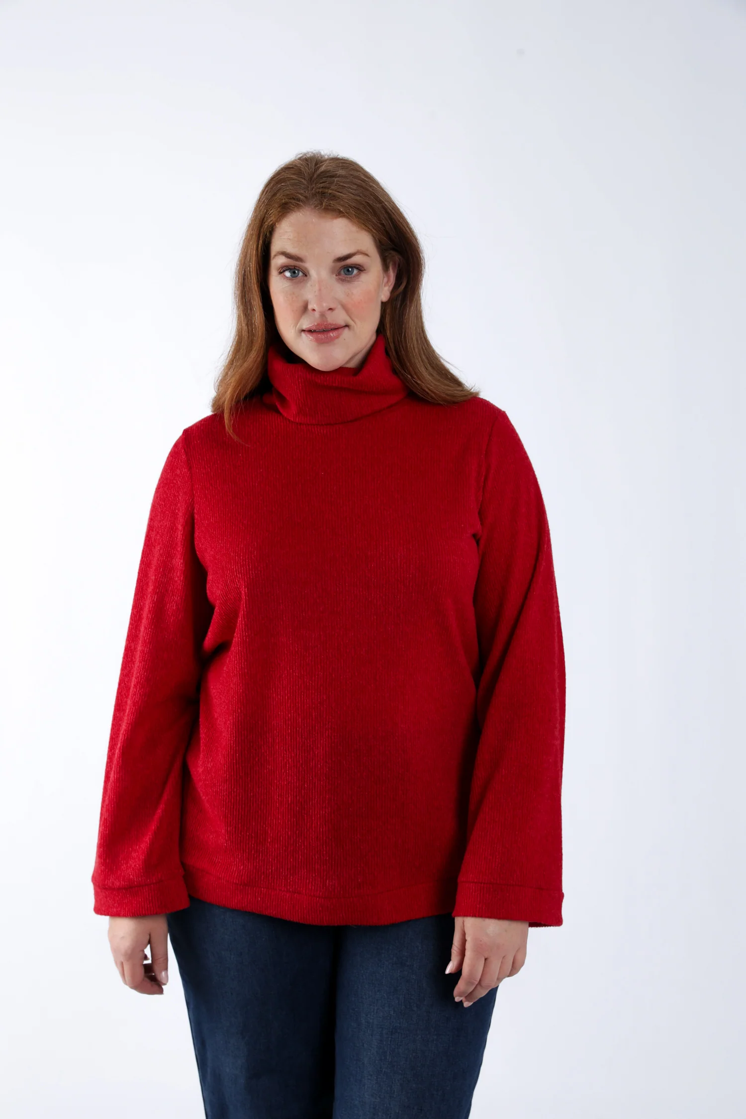 Pull col roulé uni