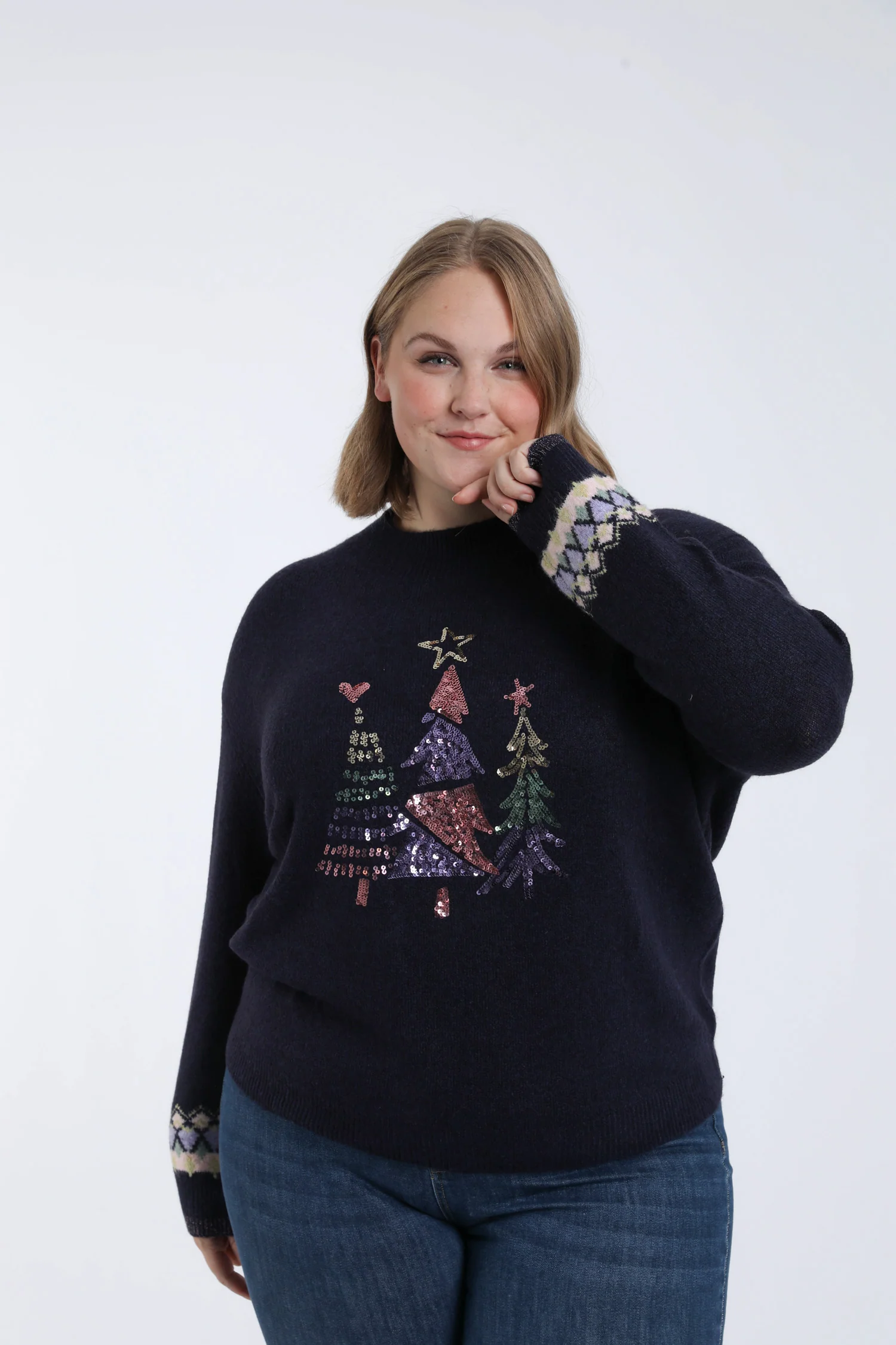Pull de noël avec sapins