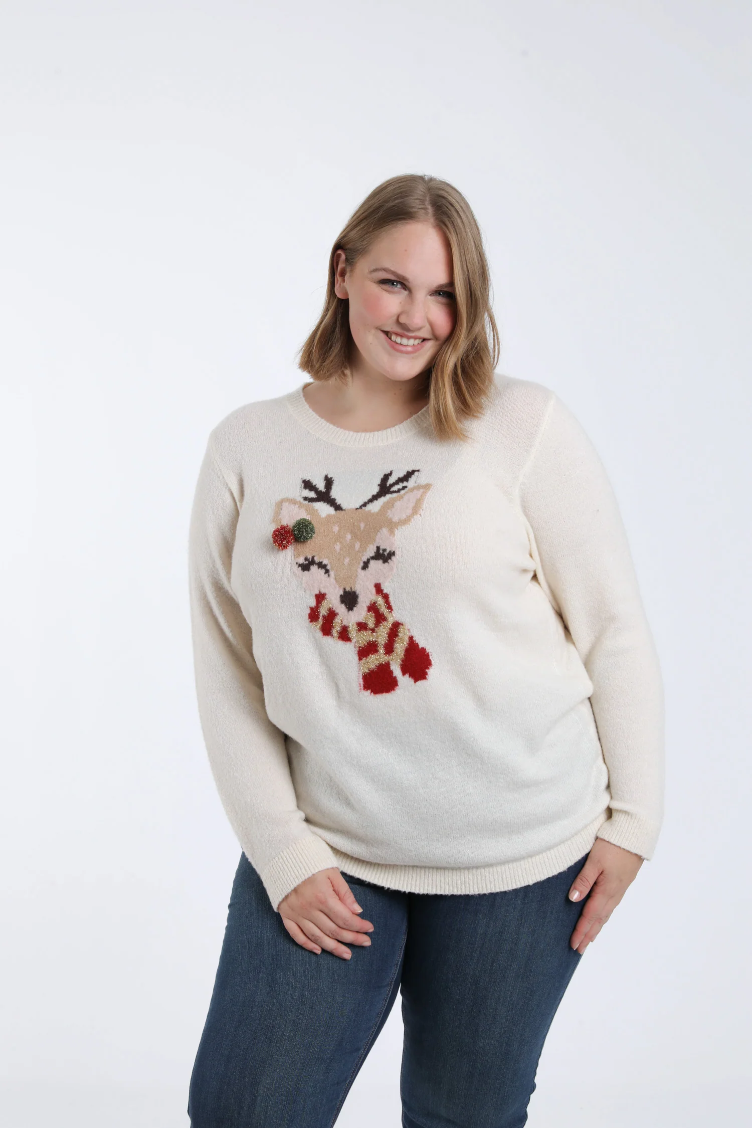 Pull de Noël dessin biche