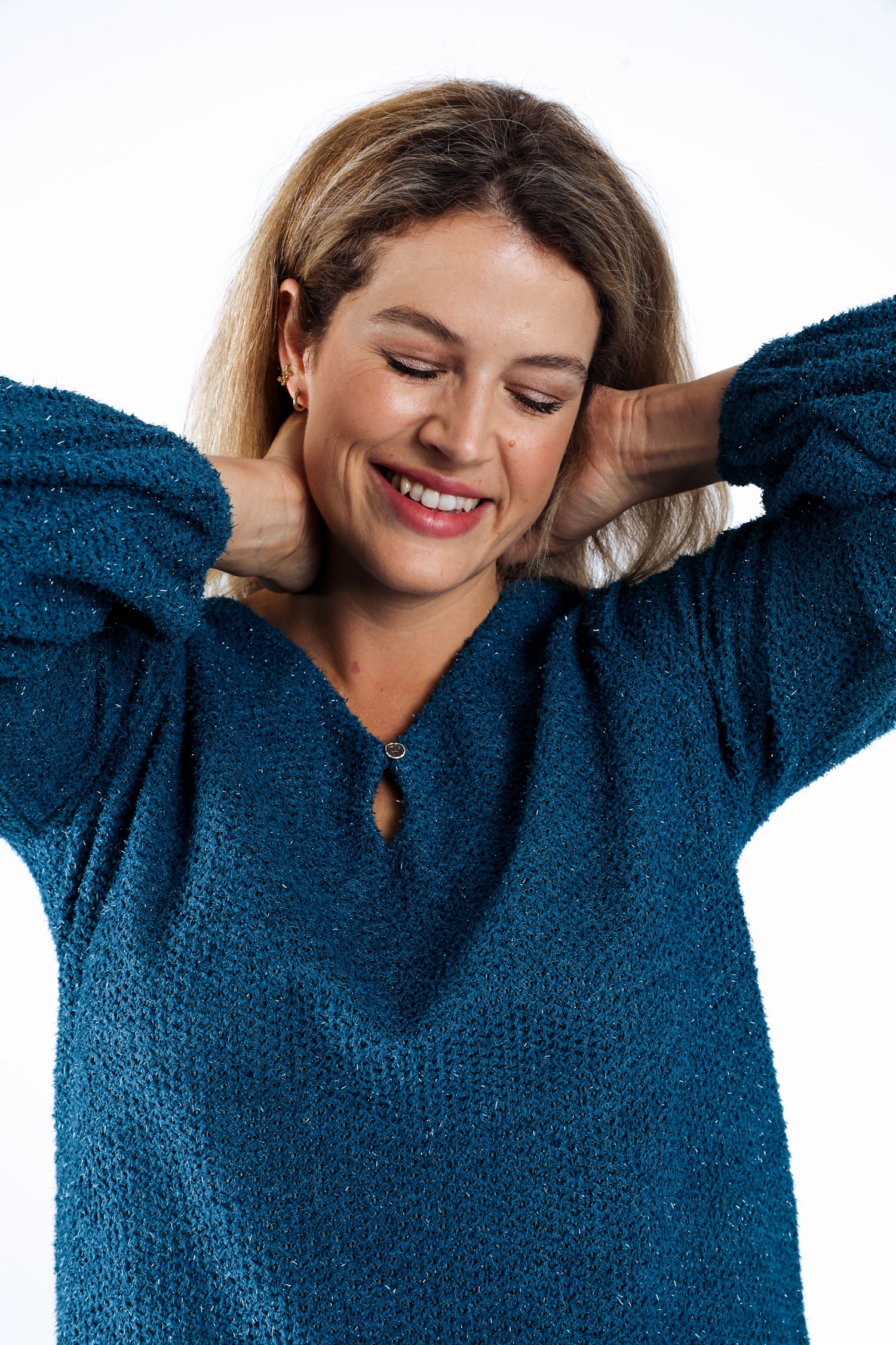 Pull en maille chaude unie - Image 3