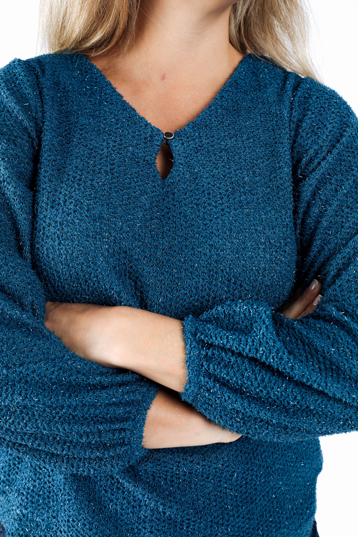 Pull en maille chaude unie - Image 4