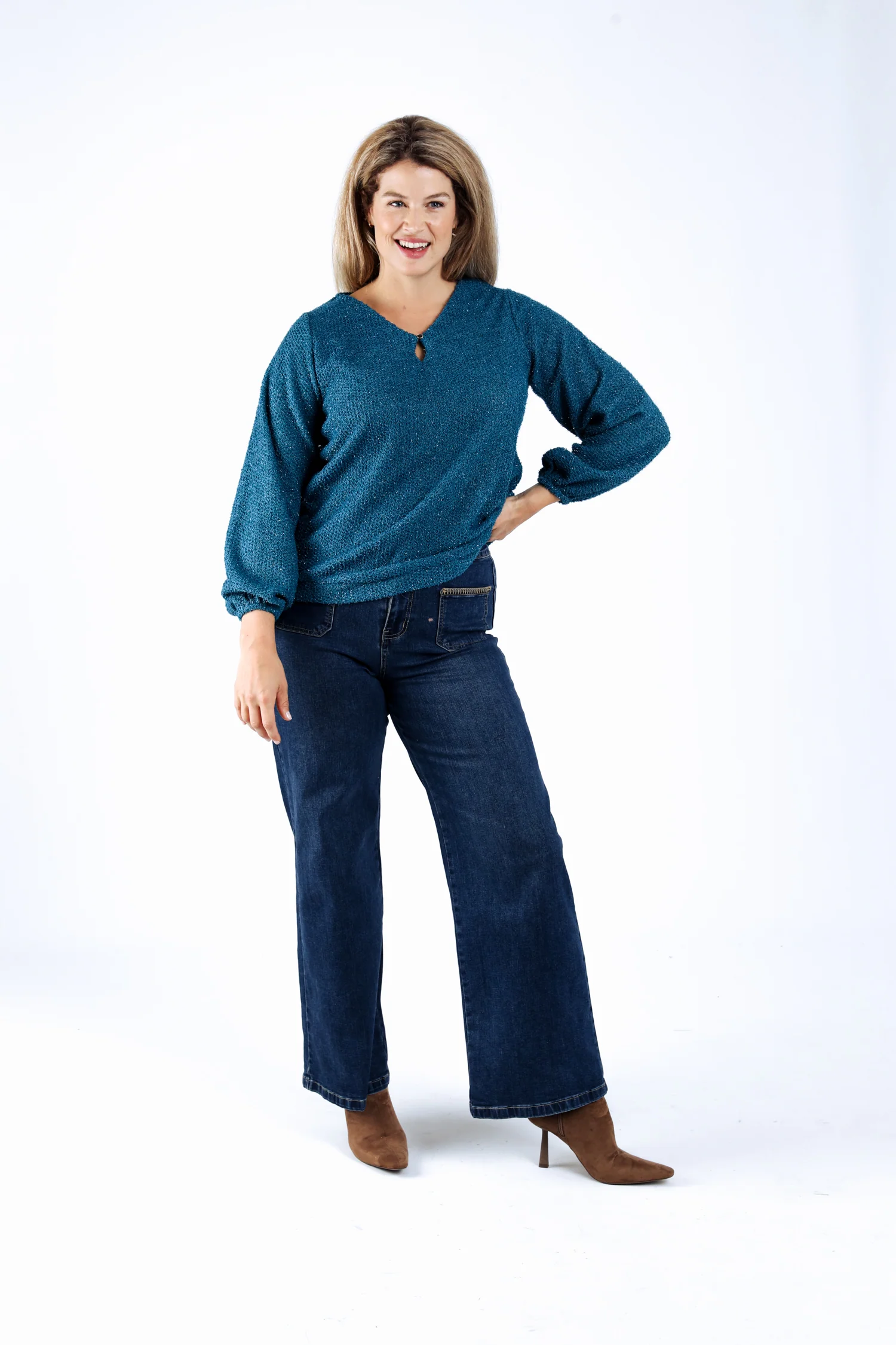 Pull en maille chaude unie - Image 5