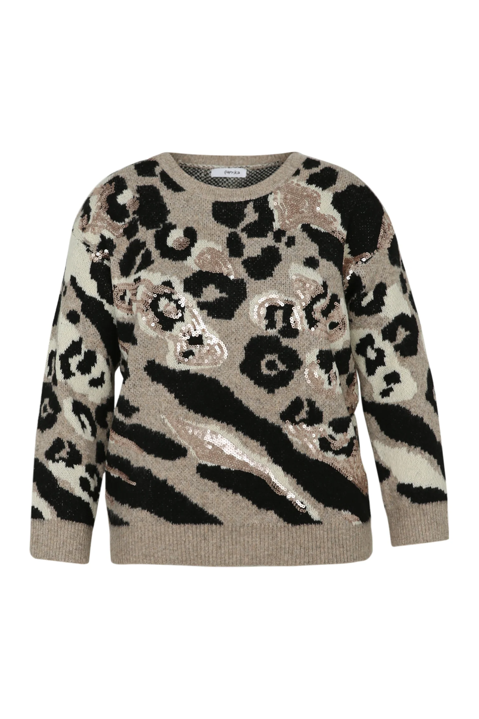 Pull imprimé peau de bête détail sequins - Image 10