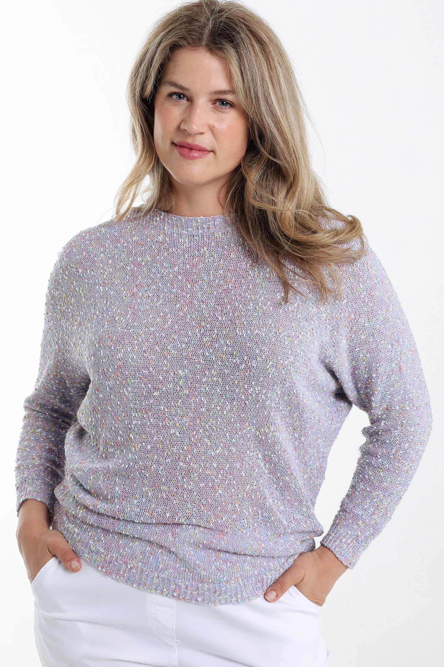 Pull maille fantaisie uni - Image 12
